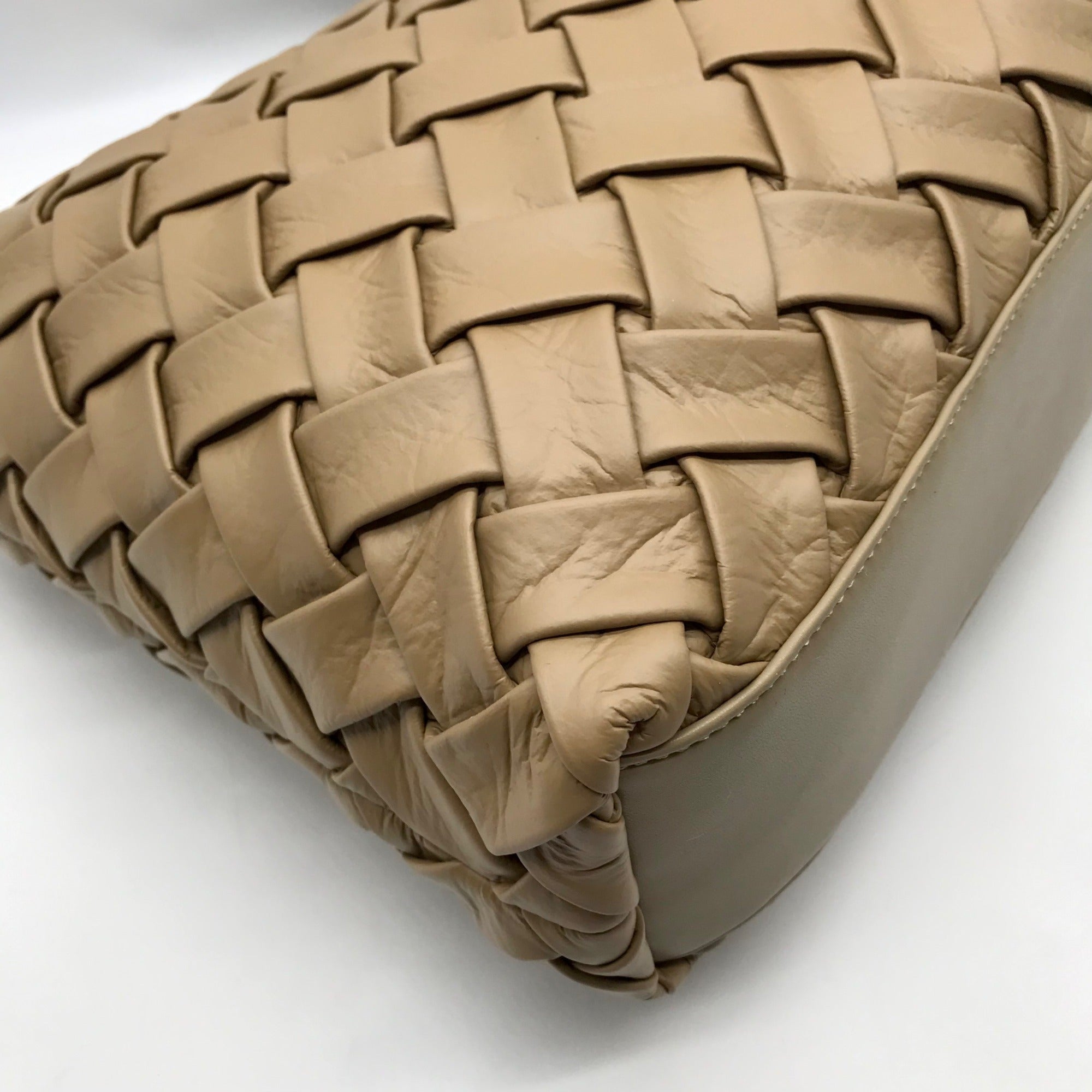 Like Dreams Beige Woven Faux Leather Hazel Tote Bag