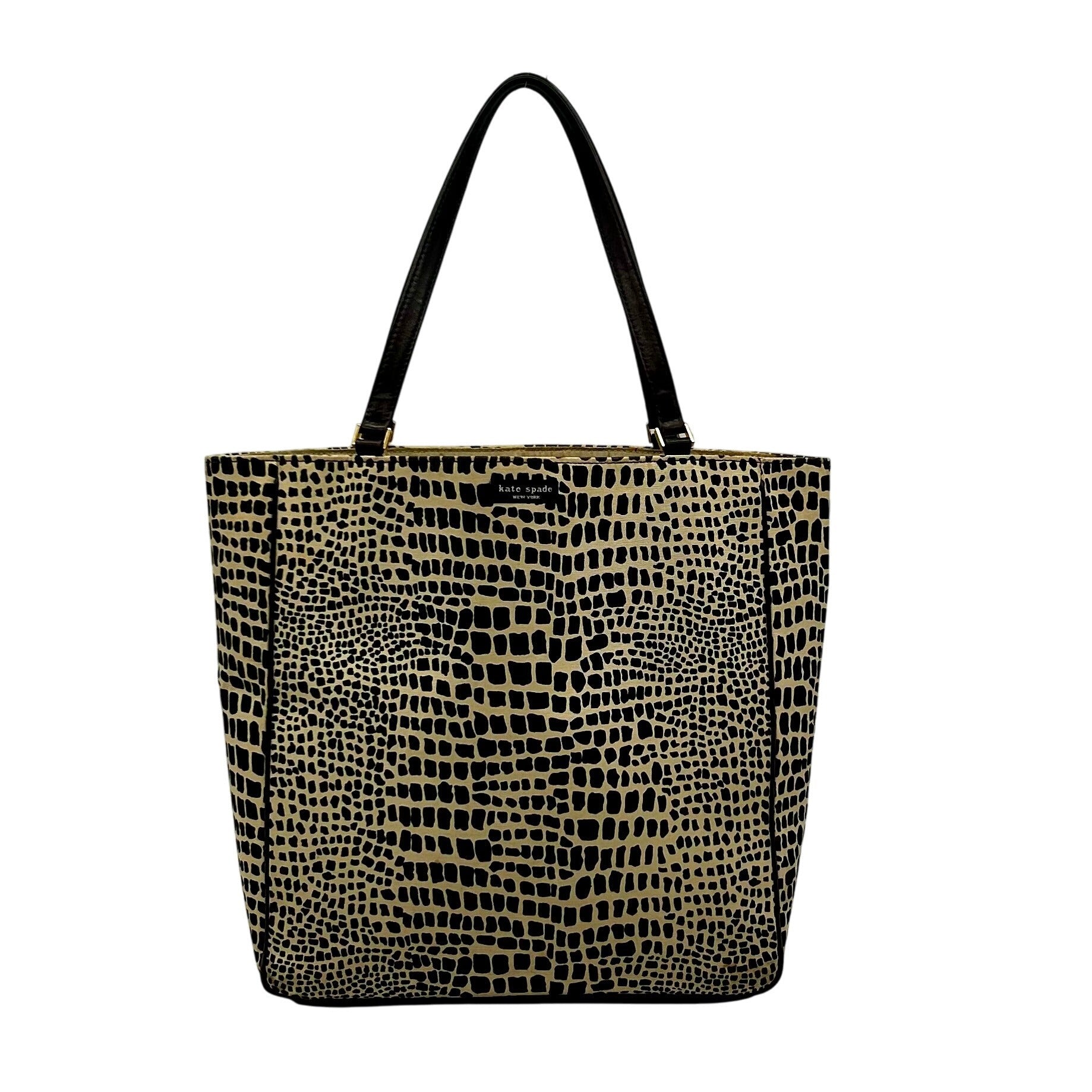 Kate Spade Brown &amp; Tan Canvas Safari Lizard Tote Bag