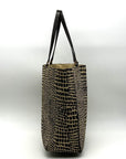 Kate Spade Brown & Tan Canvas Safari Lizard Tote Bag