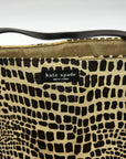 Kate Spade Brown & Tan Canvas Safari Lizard Tote Bag