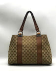 Gucci GG Khaki Signature Canvas Libeccio Tote Bag