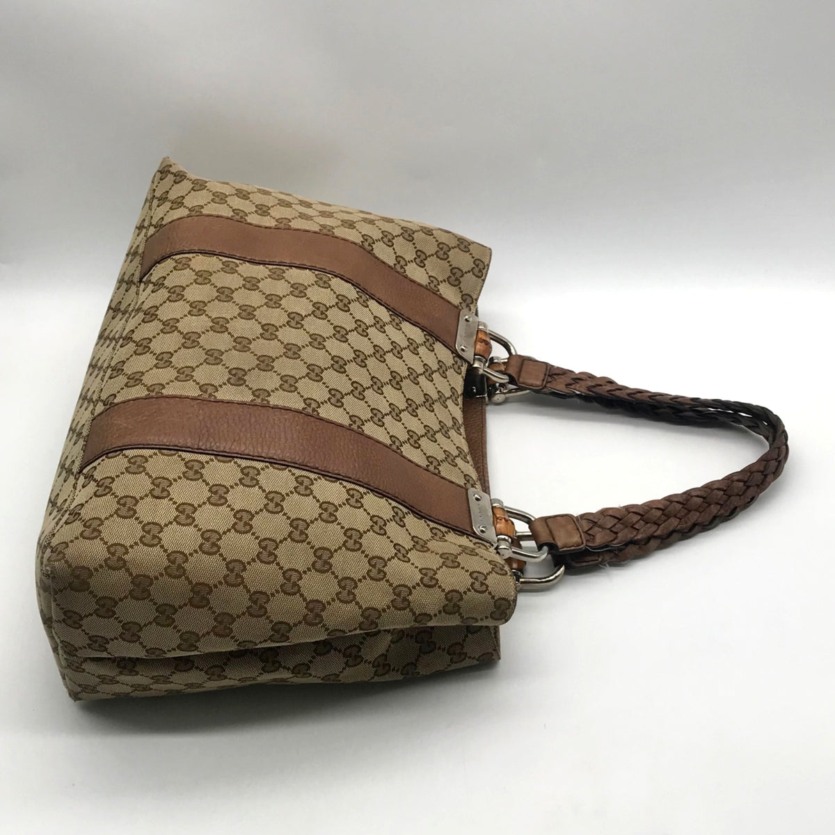 Gucci GG Khaki Signature Canvas Libeccio Tote Bag