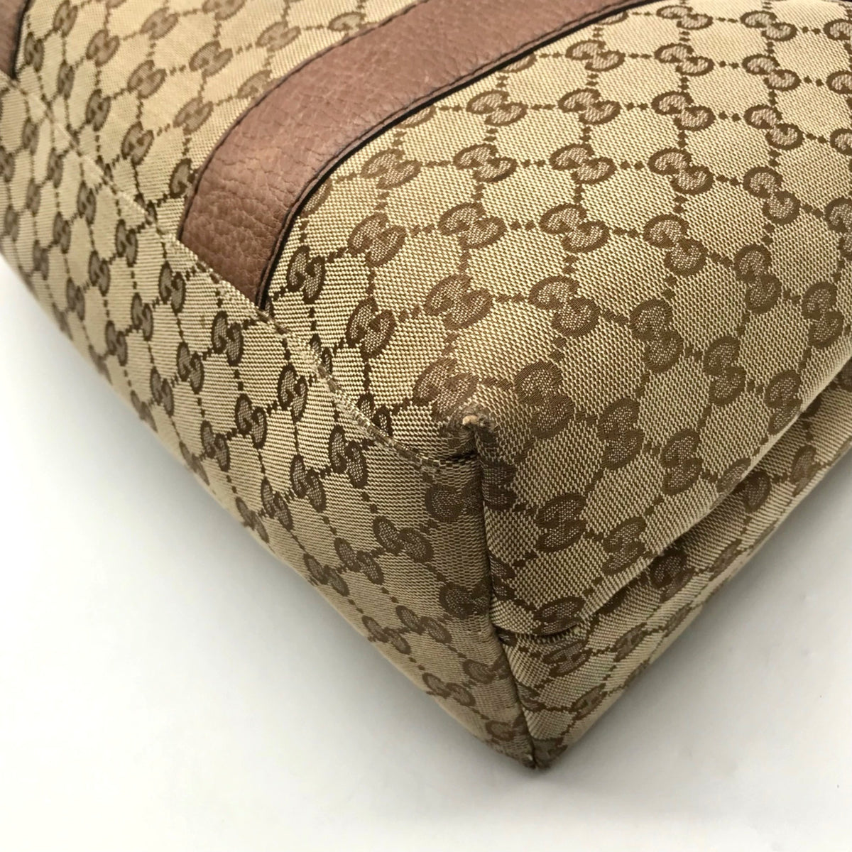 Gucci GG Khaki Signature Canvas Libeccio Tote Bag