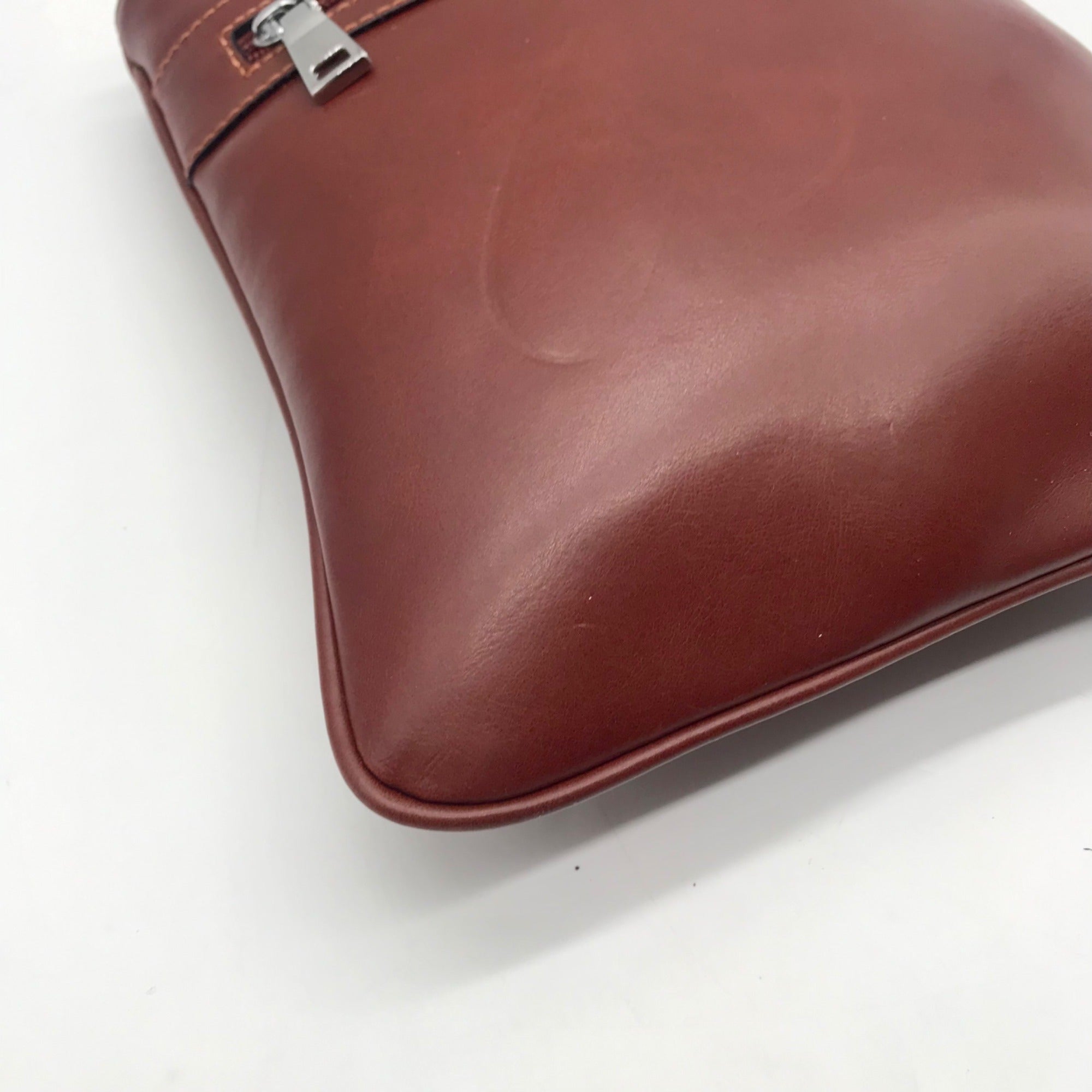 Stauer Brown Italian Leather Crossbody Bag