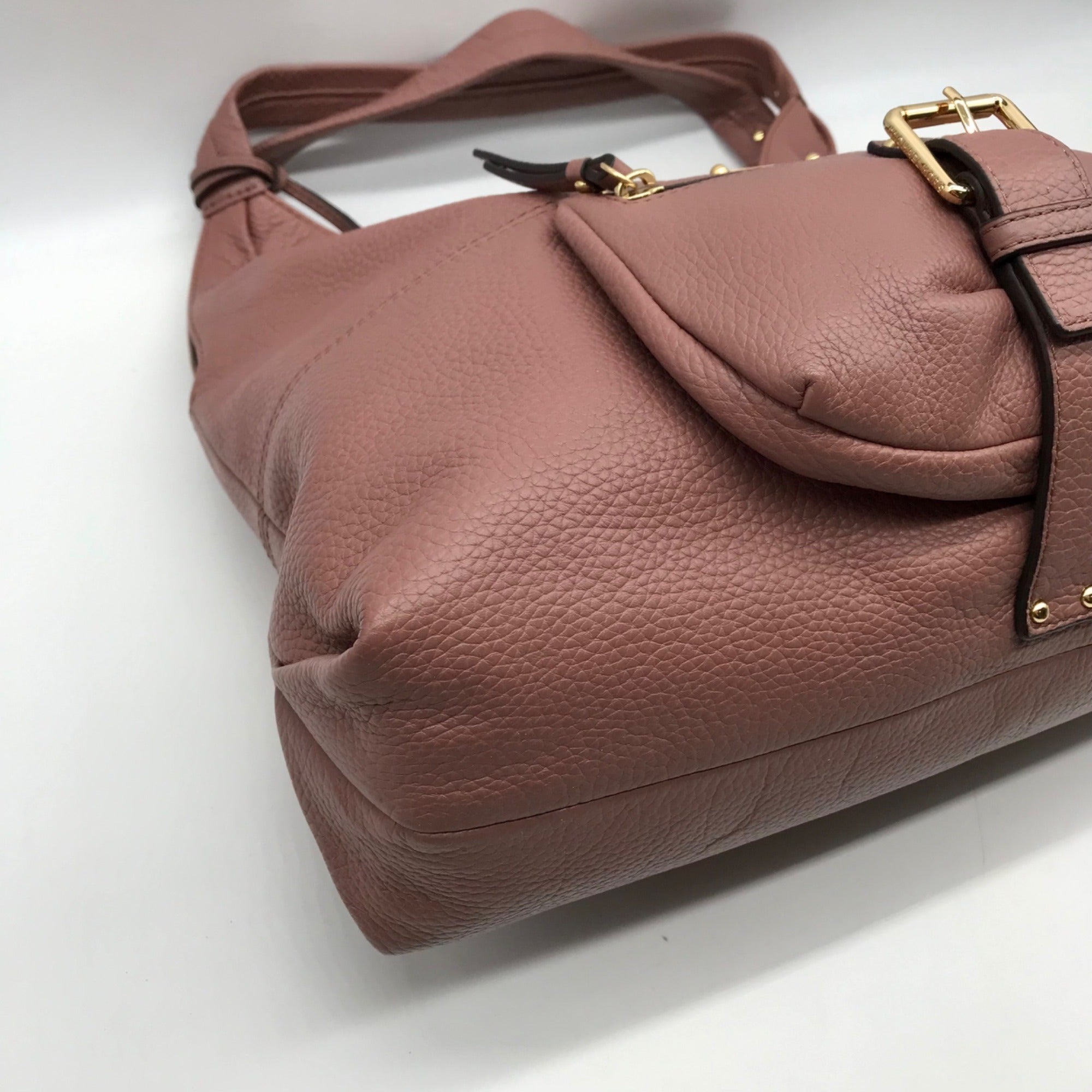 Michael Kors Mauve Pebbled Leather Austin Hobo Bag