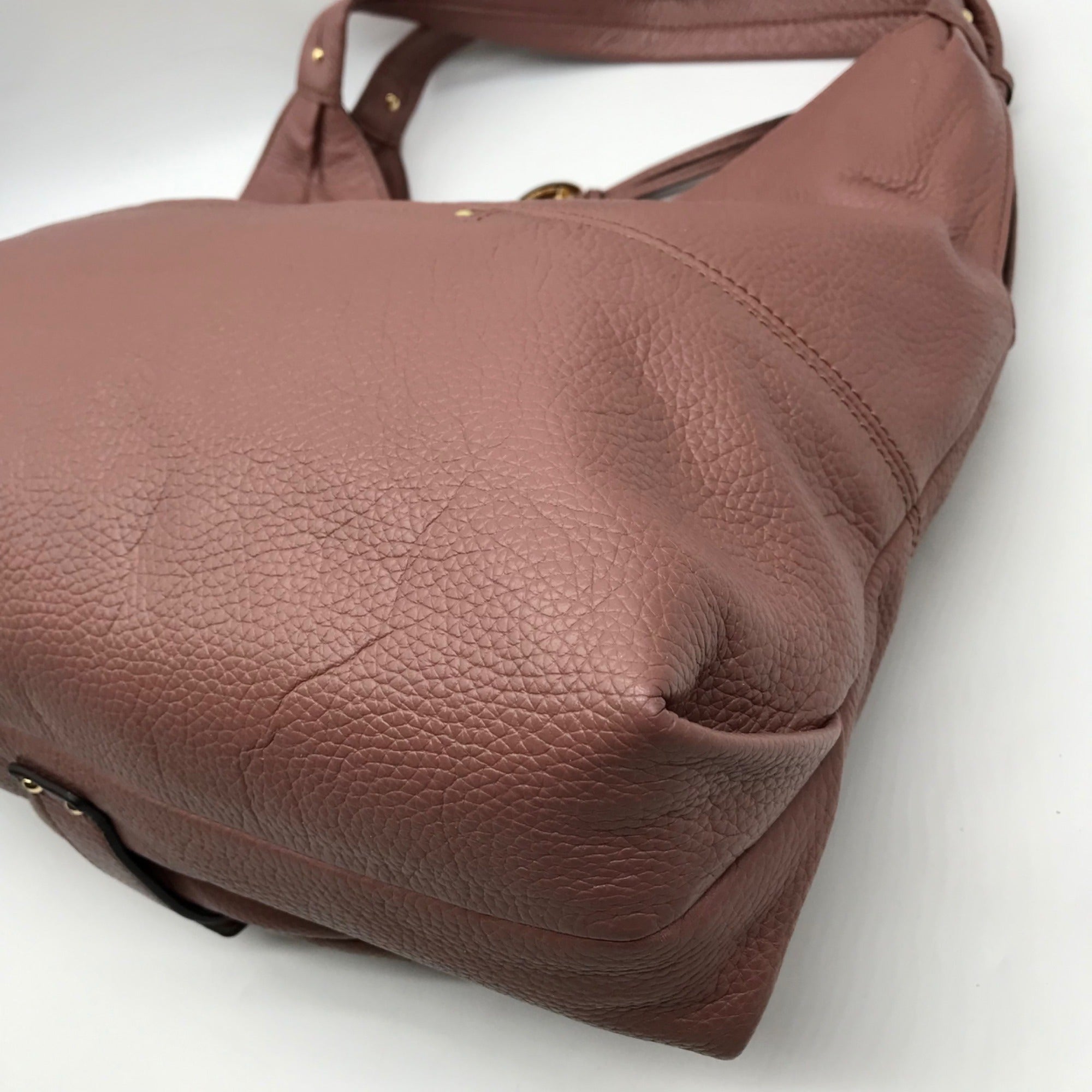 Michael Kors Mauve Pebbled Leather Austin Hobo Bag