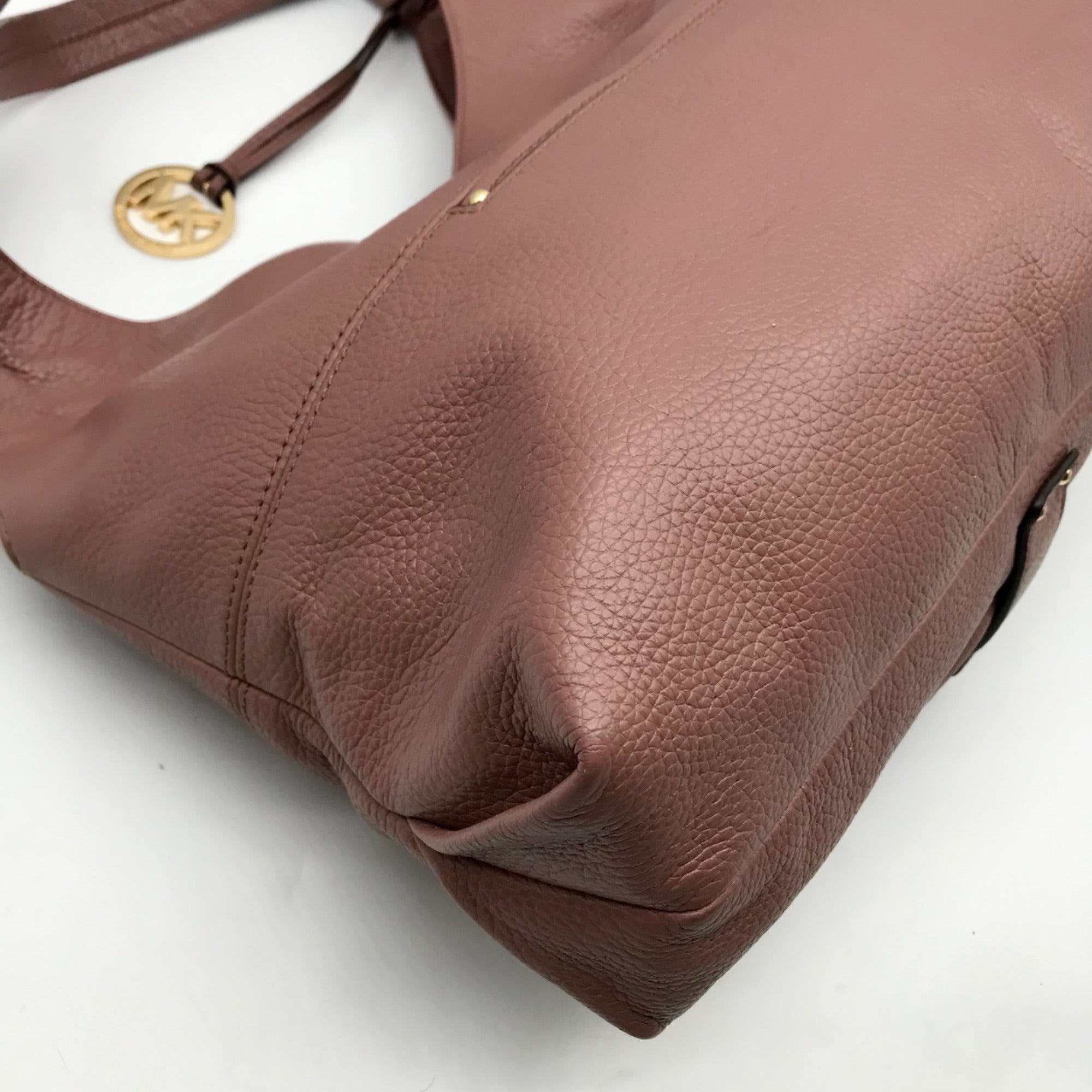 Michael Kors Mauve Pebbled Leather Austin Hobo Bag