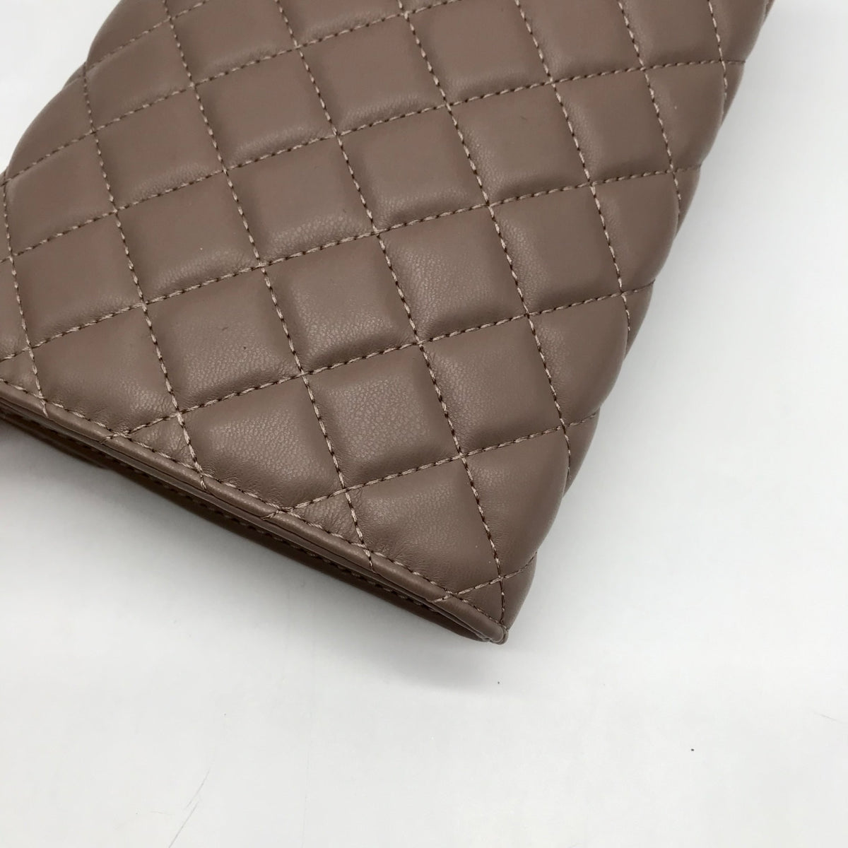 Badgley Mischka Taupe Diamond Quilted Crossbody Bag