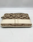 Coach Tan and Ivory Canvas Wristlet