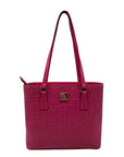 Dooney & Bourke Pink Embossed Leather Retro Grafica Tote Bag