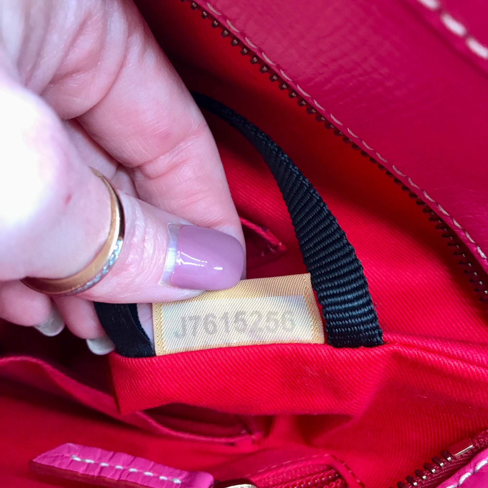 Dooney &amp; Bourke Pink Embossed Leather Retro Grafica Tote Bag