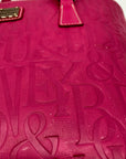 Dooney & Bourke Pink Embossed Leather Retro Grafica Tote Bag