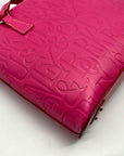 Dooney & Bourke Pink Embossed Leather Retro Grafica Tote Bag