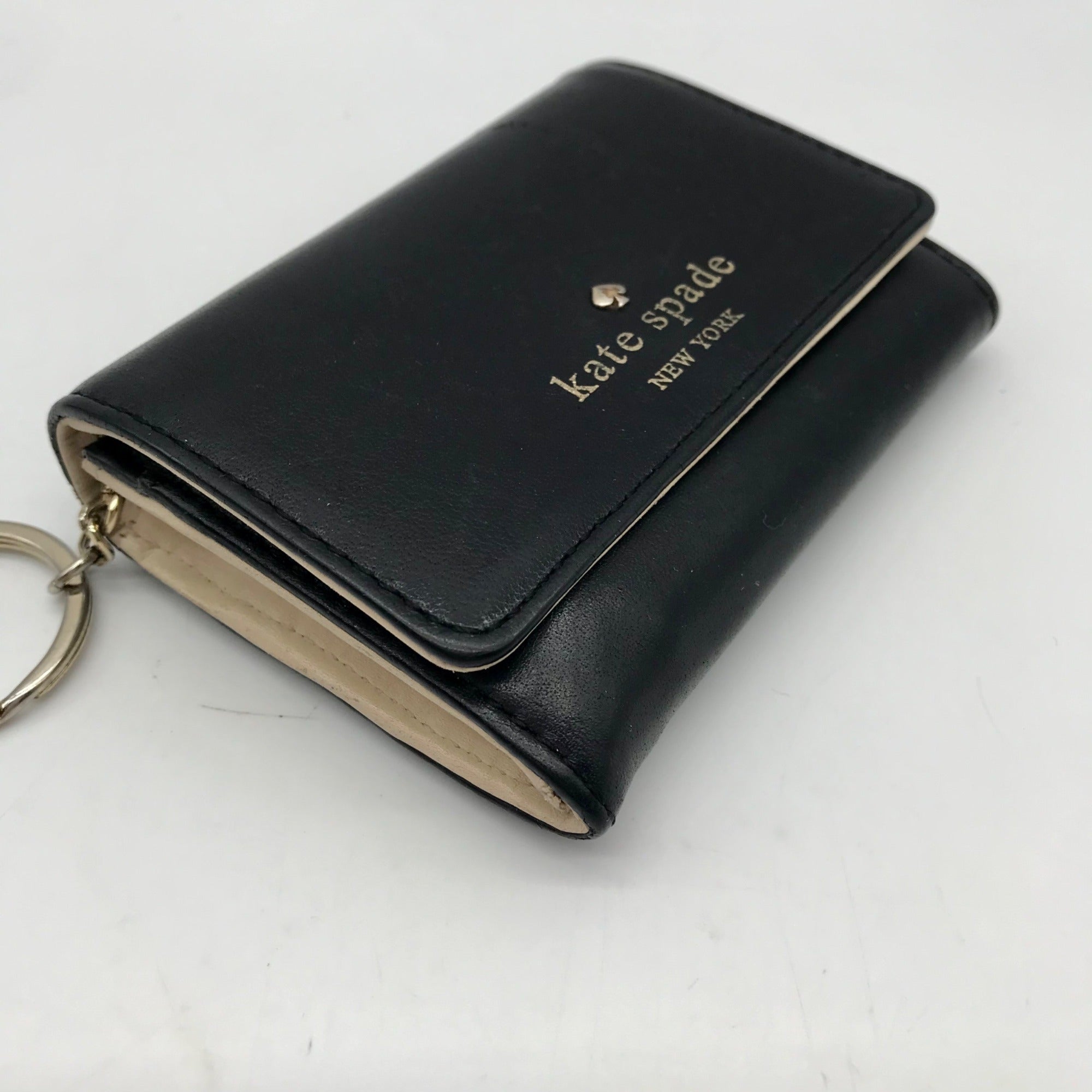 Kate Spade Black Leather Staci Business Card Holder Wallet