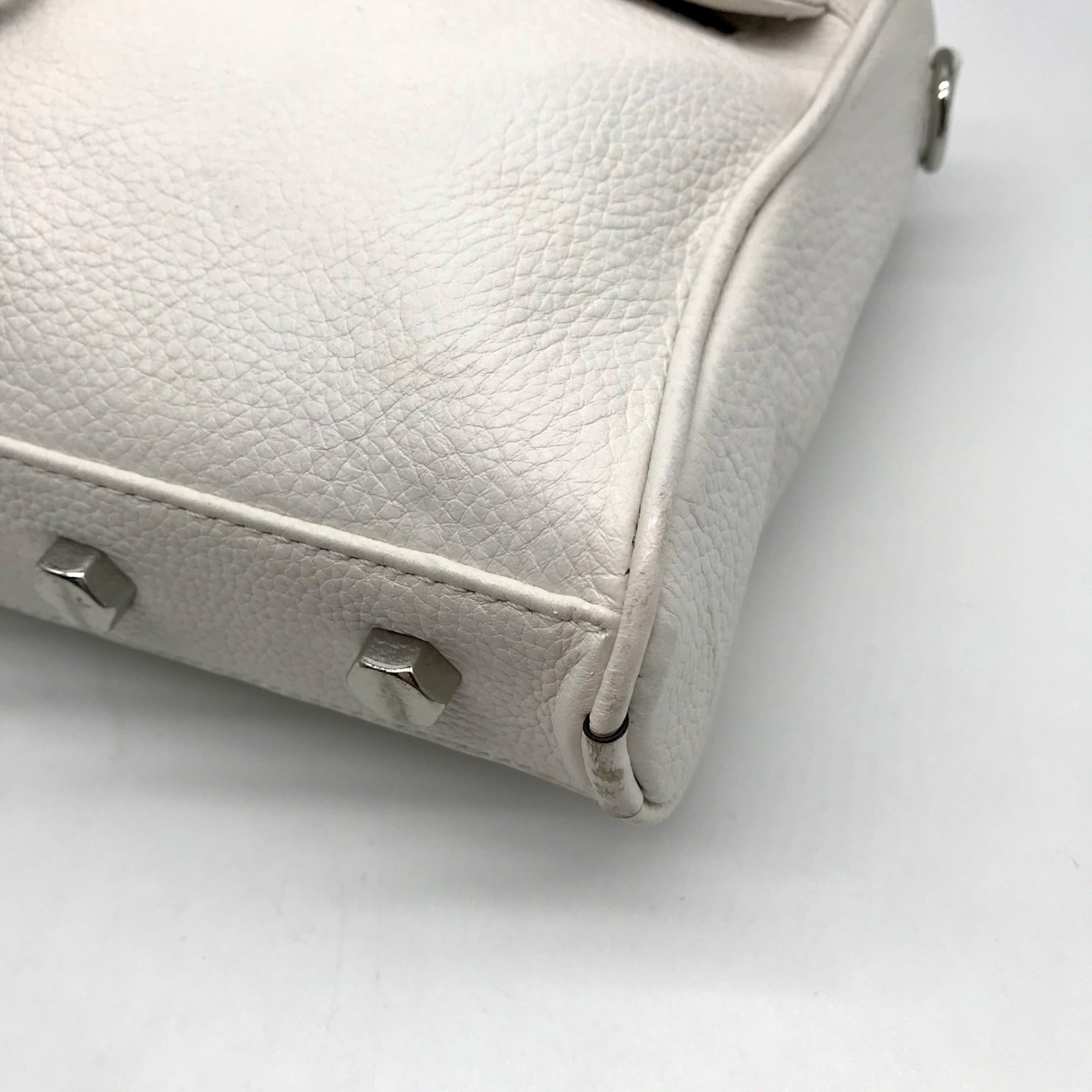 Rebecca Minkoff White Pebbled Leather Mac Crossbody Bag