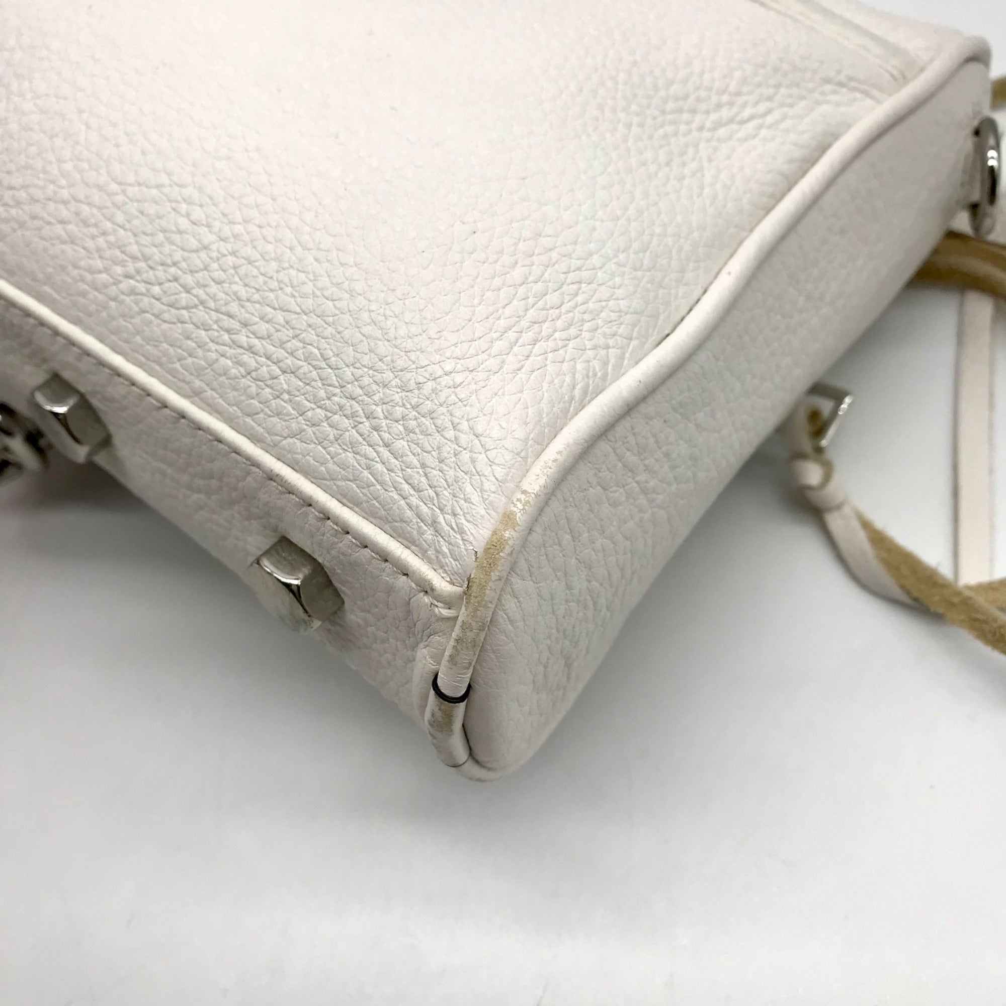 Rebecca Minkoff White Pebbled Leather Mac Crossbody Bag