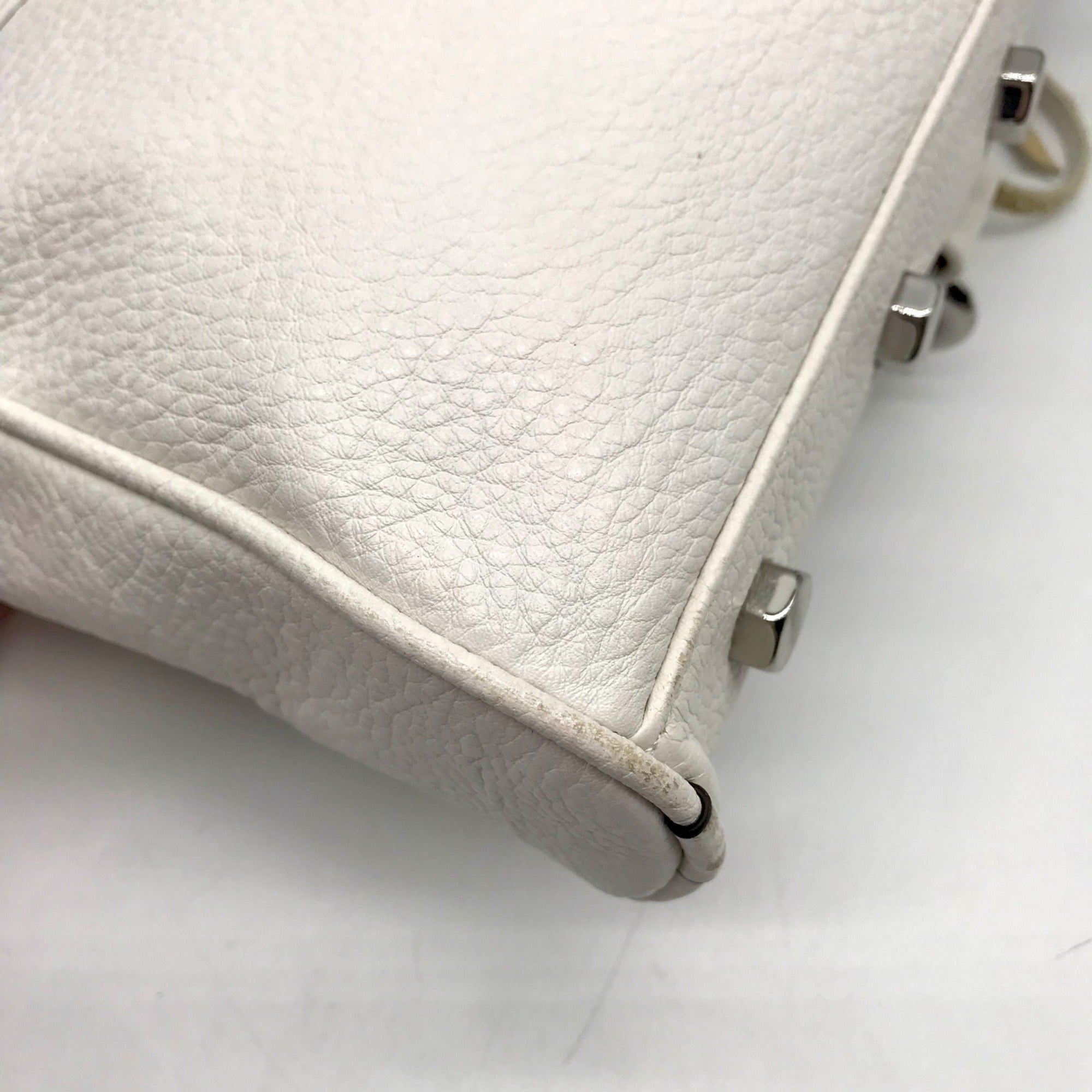 Rebecca Minkoff White Pebbled Leather Mac Crossbody Bag