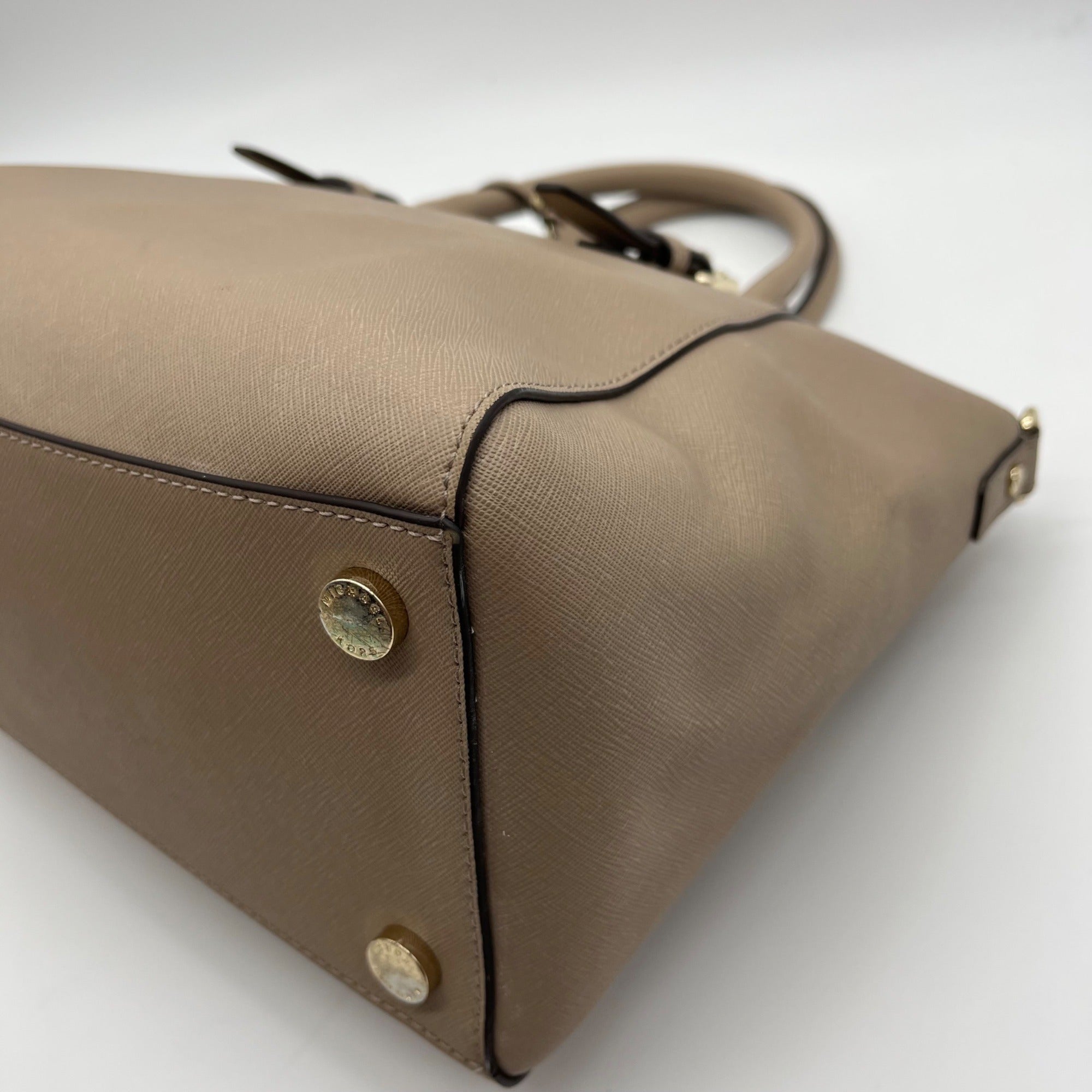 Michael Kors Beige Saffiano Leather Ciara Convertible Satchel