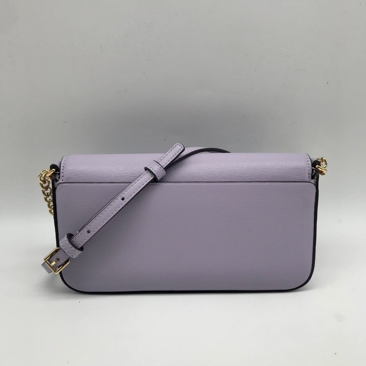 Kate Spade Lavender Saffiano Leather Flap Chain Crossbody Bag