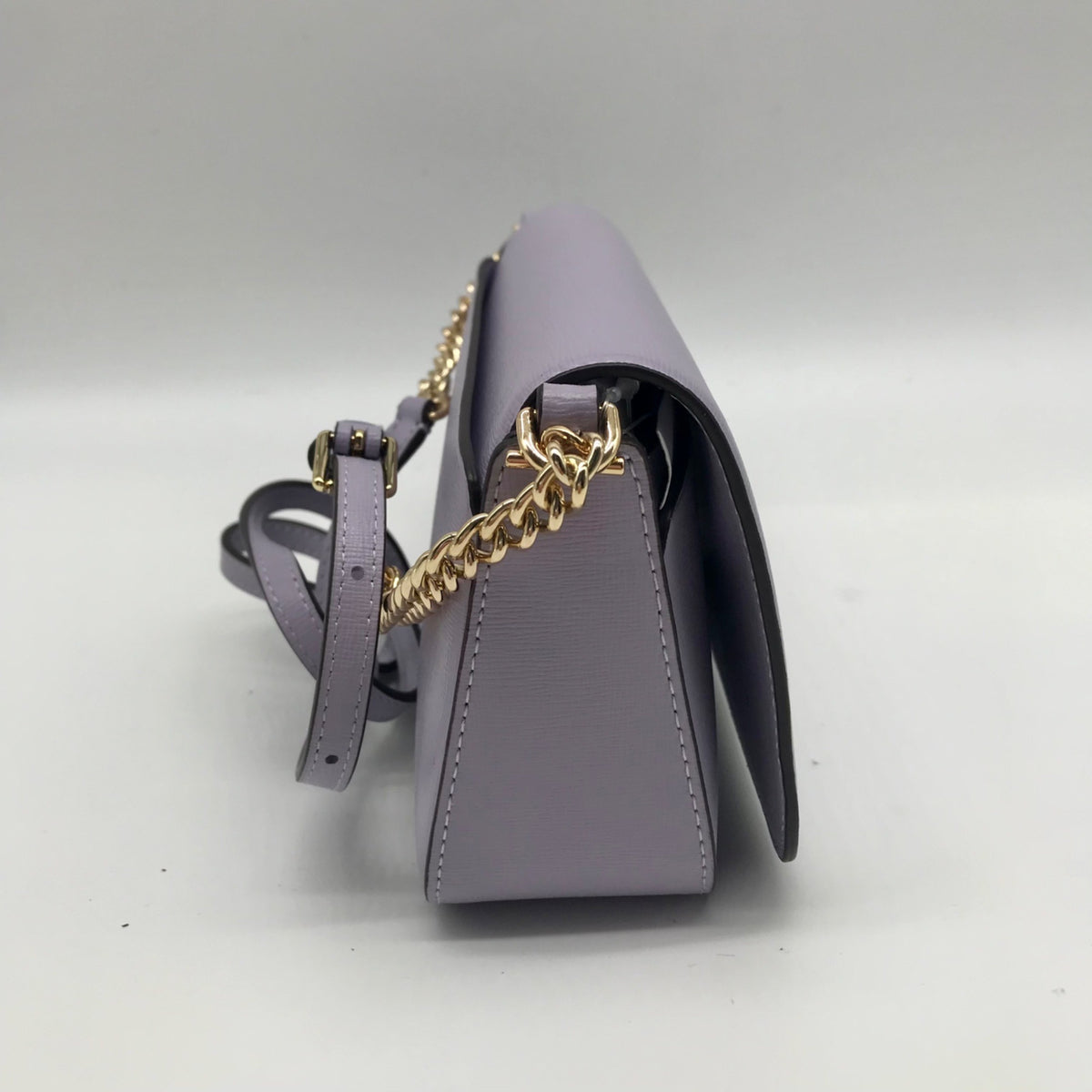 Kate Spade Lavender Saffiano Leather Flap Chain Crossbody Bag