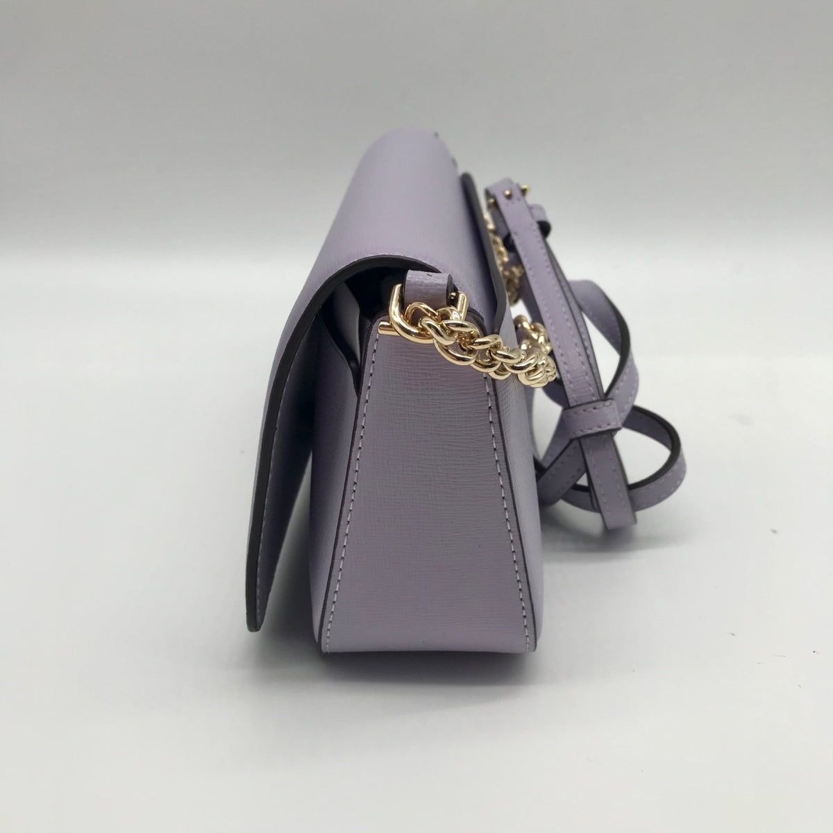 Kate Spade Lavender Saffiano Leather Flap Chain Crossbody Bag