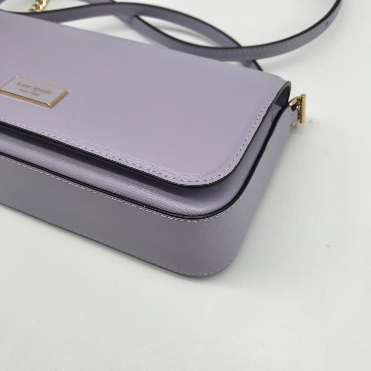 Kate Spade Lavender Saffiano Leather Flap Chain Crossbody Bag