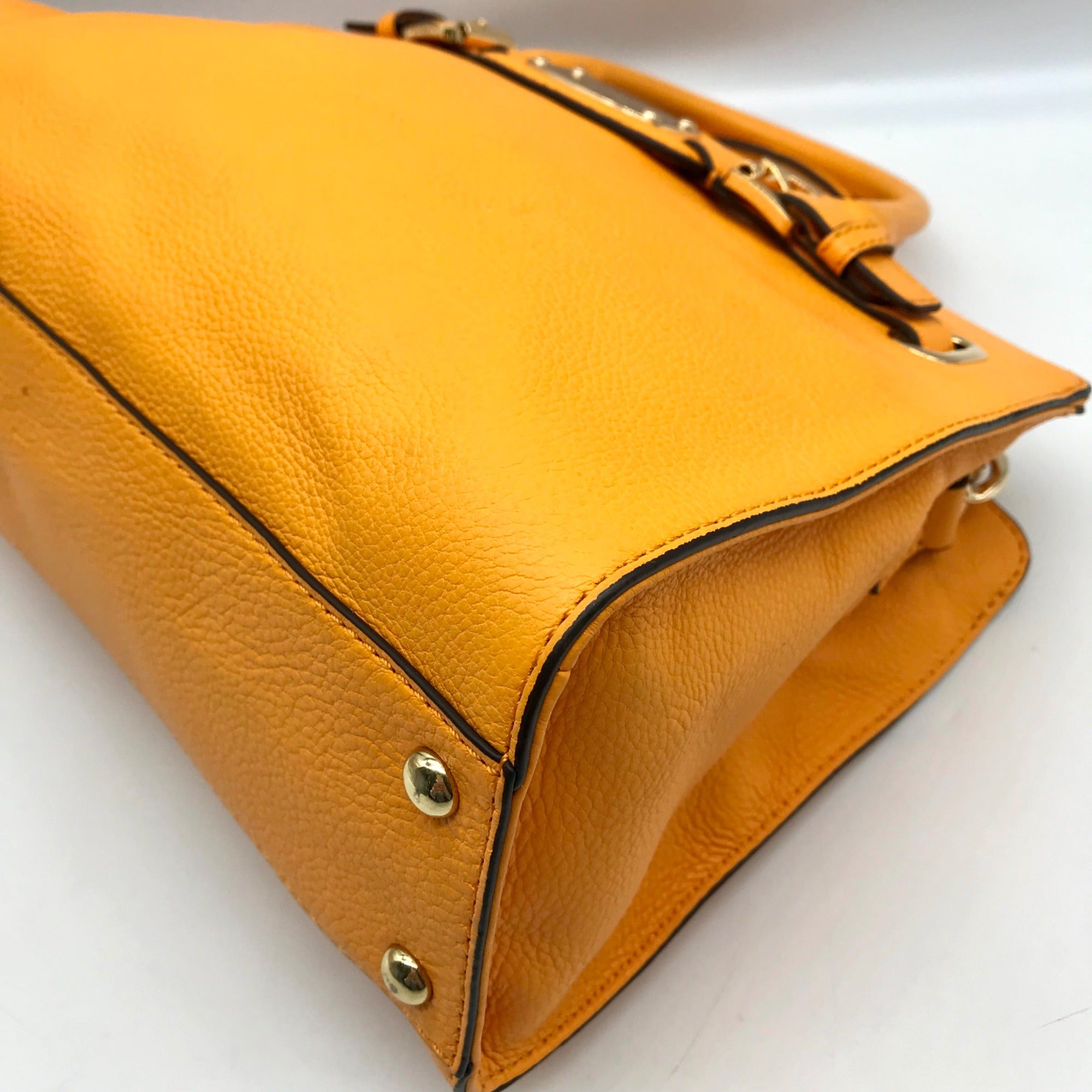 Michael Kors Orange Leather East West Hamilton Satchel Bag