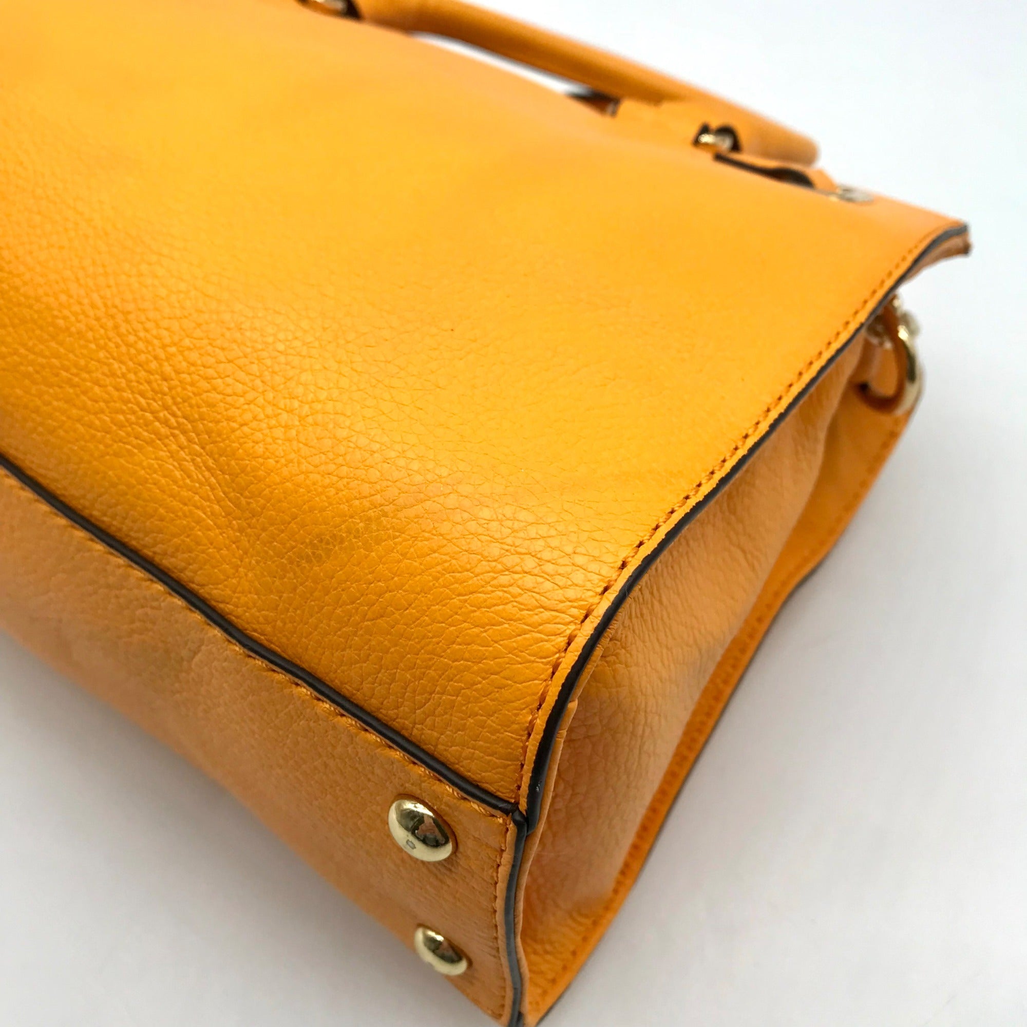 Michael Kors Orange Leather East West Hamilton Satchel Bag