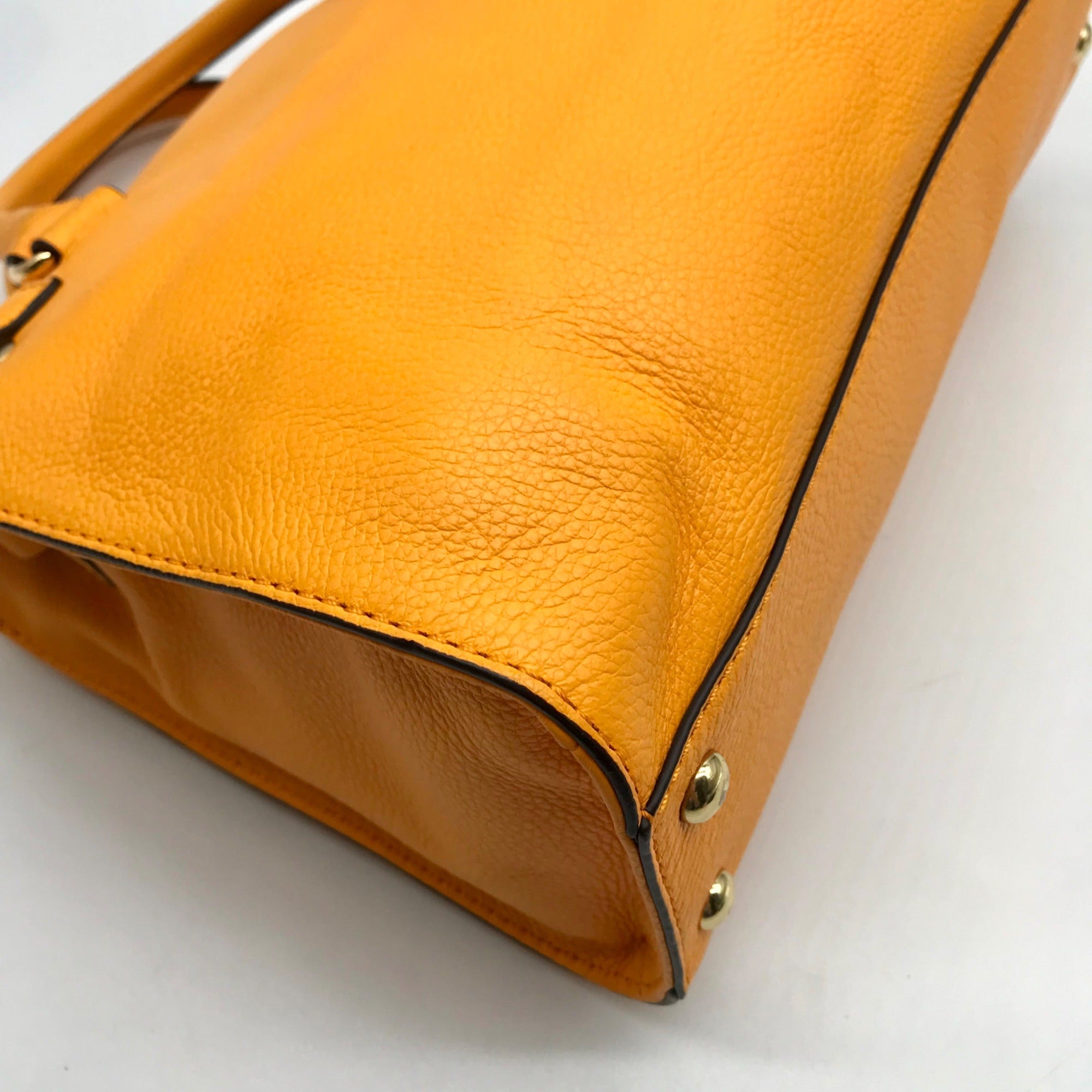 Michael Kors Orange Leather East West Hamilton Satchel Bag