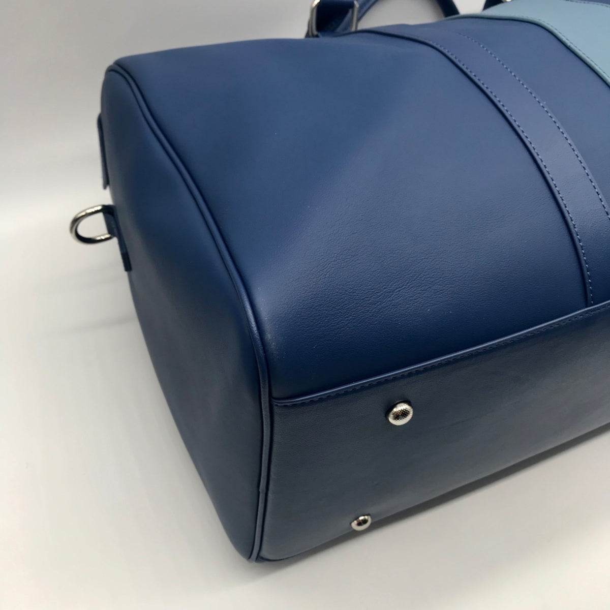 Rylor Blue Leather Duffle Bag
