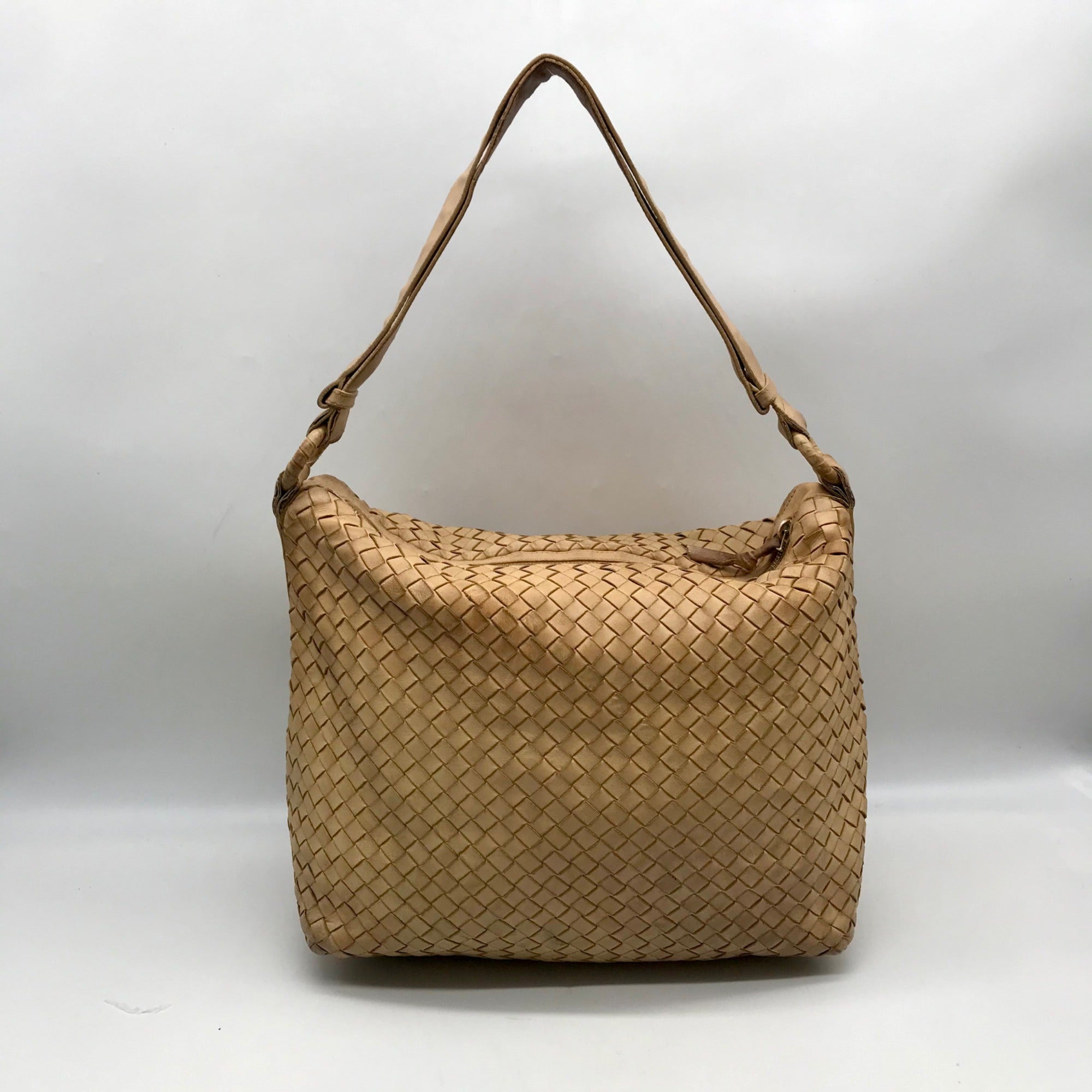 Bottega Veneta Pinecone Woven Leather Hop Hobo Bag