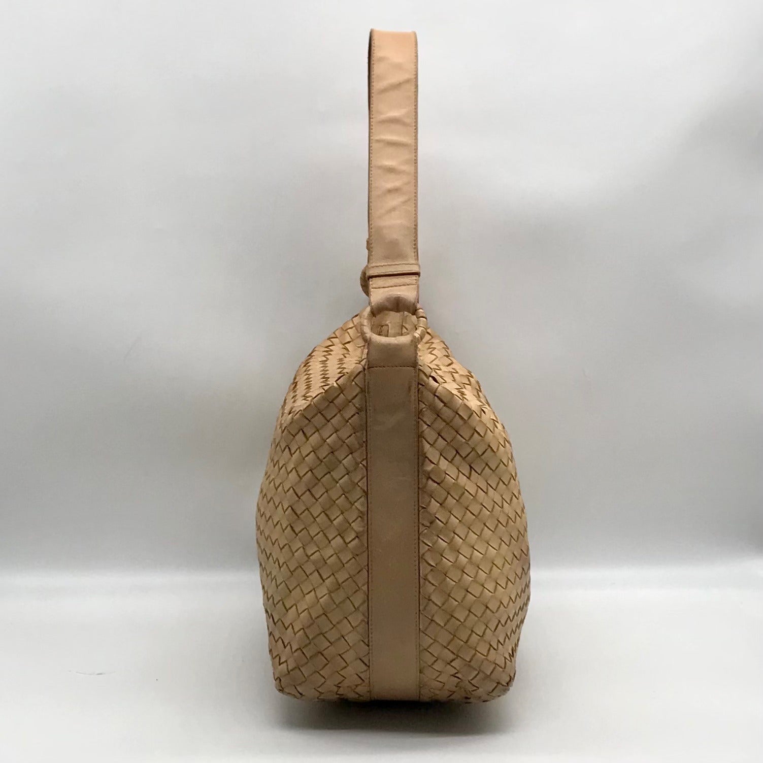Bottega Veneta Pinecone Woven Leather Hop Hobo Bag