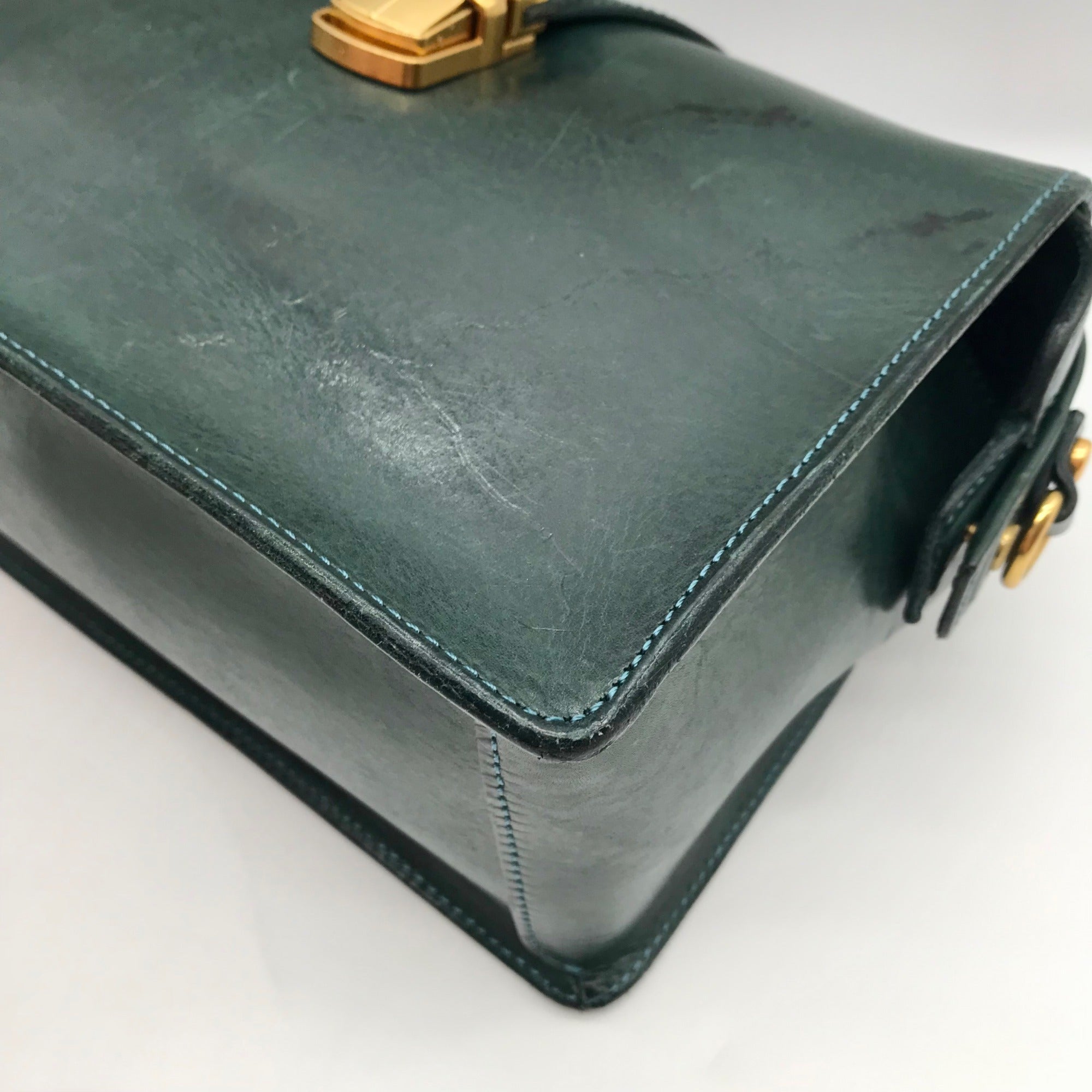 Old Trend Dark Green Genuine Leather Doctor Transport Satchel Bag