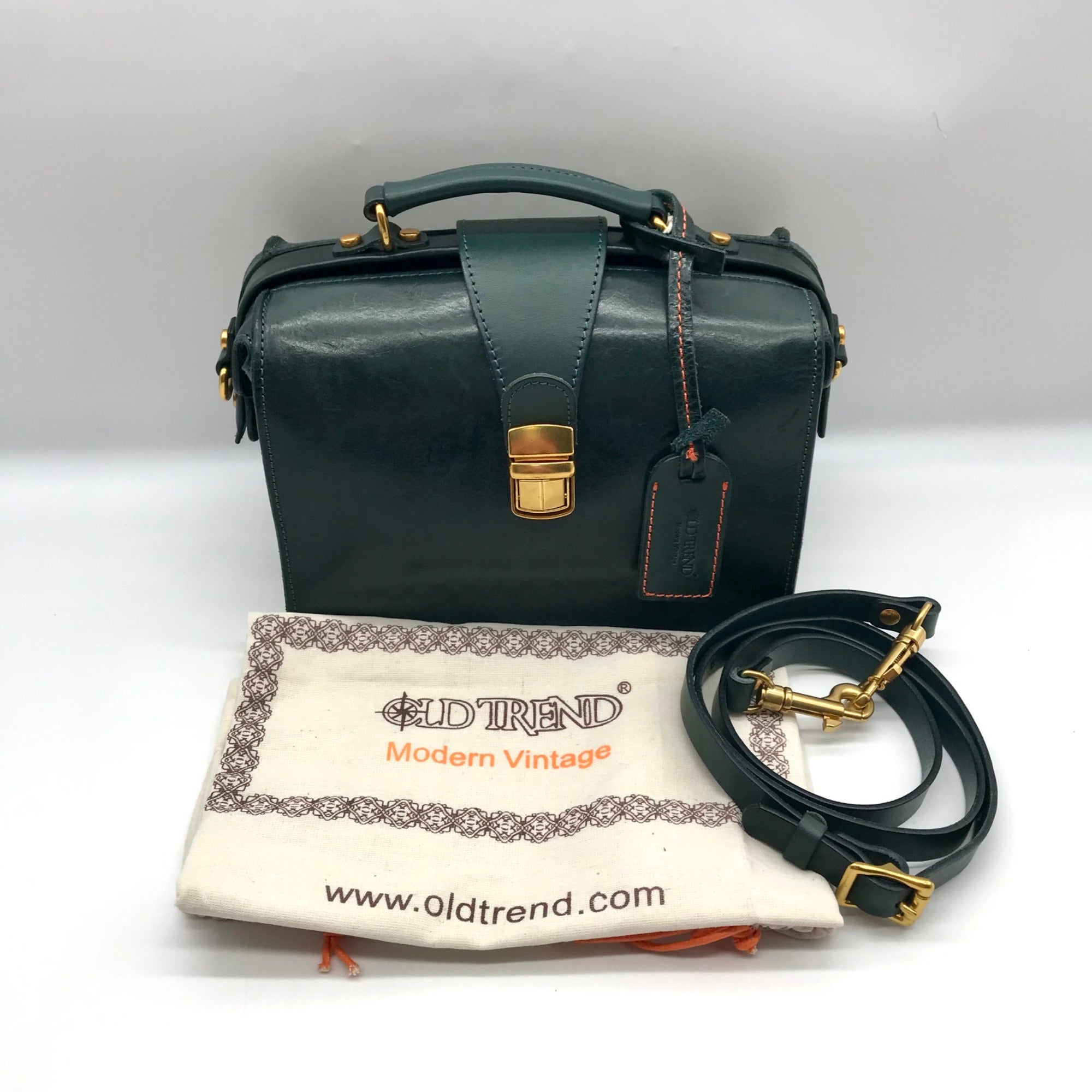 Old Trend Dark Green Genuine Leather Doctor Transport Satchel Bag