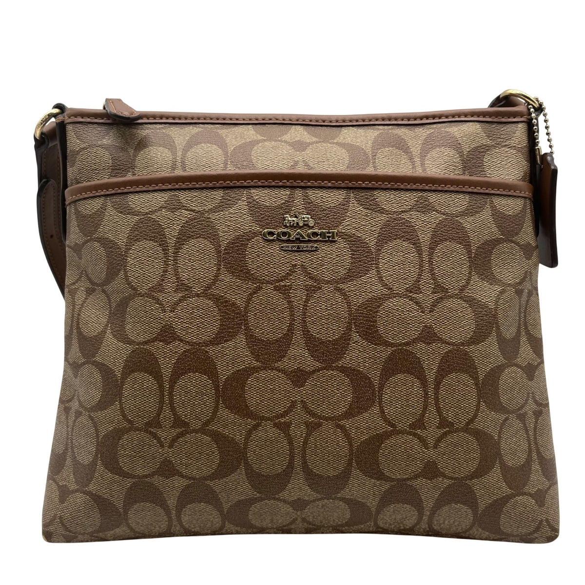 Coach Brown Signature Canvas File Crossbody Bag F29210