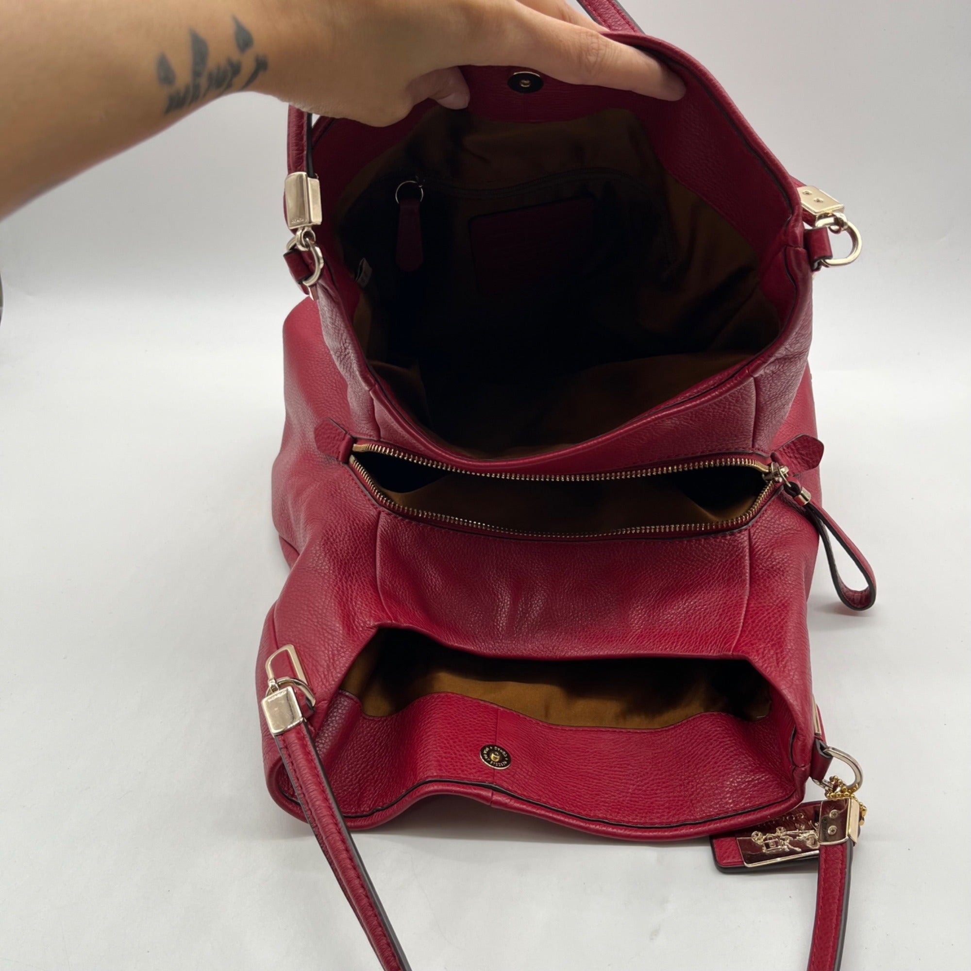 Coach Red Leather Madison Pheobe Shoulder Bag