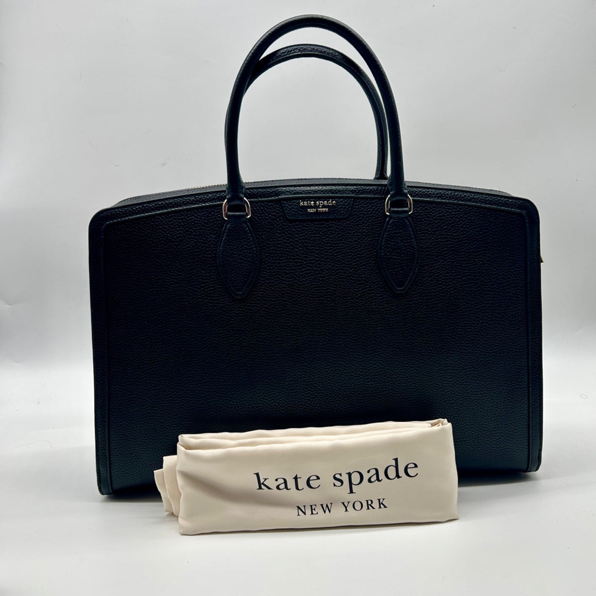 Kate Spade Black Pebbled Leather Satchel Tote Bag