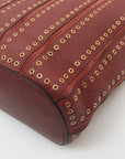 Michael Kors Brick Leather Brooklyn Grommet Feed Crossbody Bag