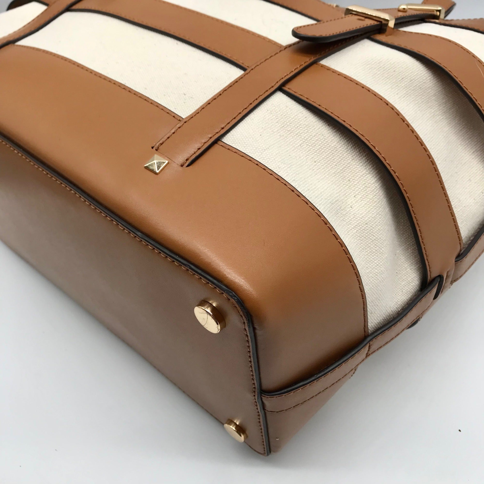 Michael Kors Natural &amp; Acorn Marie Cage Tote