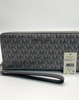 Michael Kors Dark Silver Monogram Jet Set Wristlet - NWT