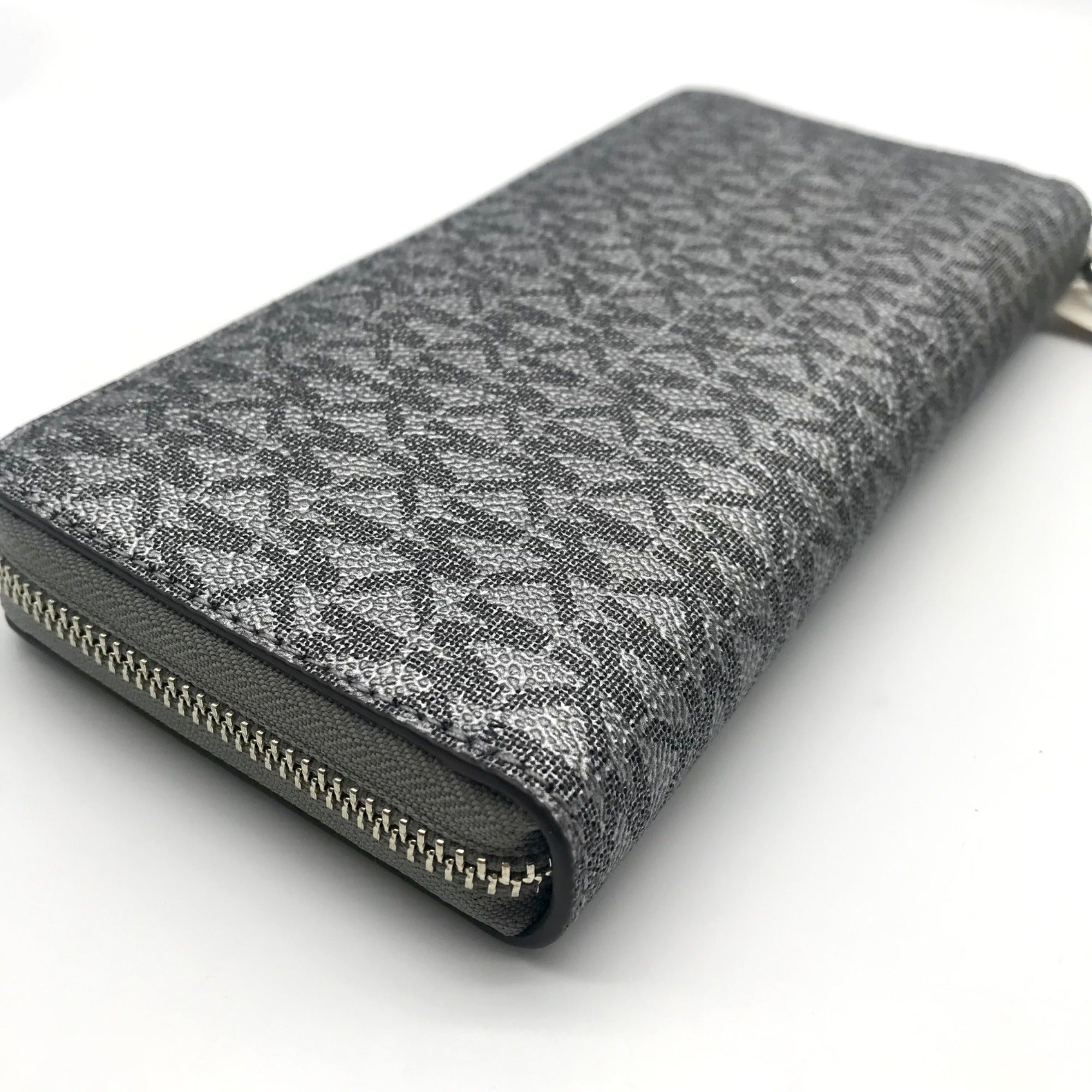 Michael Kors Dark Silver Monogram Jet Set Wristlet - NWT