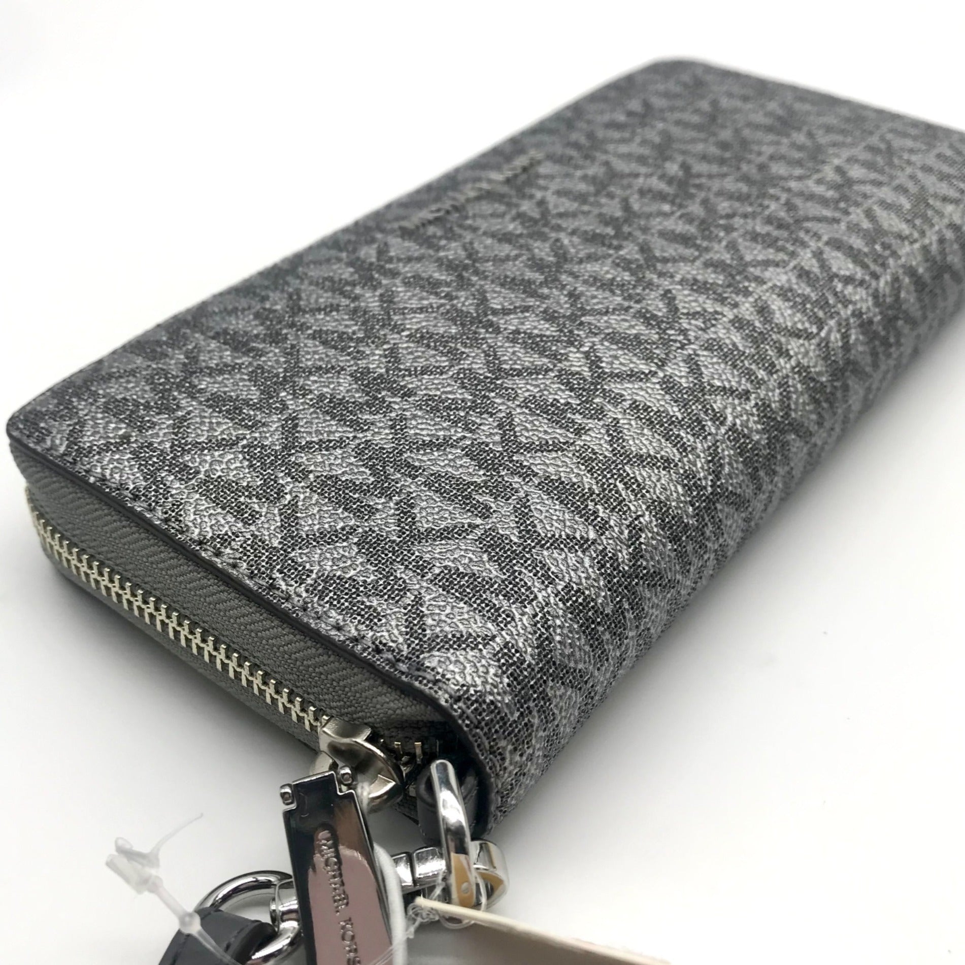 Michael Kors Dark Silver Monogram Jet Set Wristlet - NWT