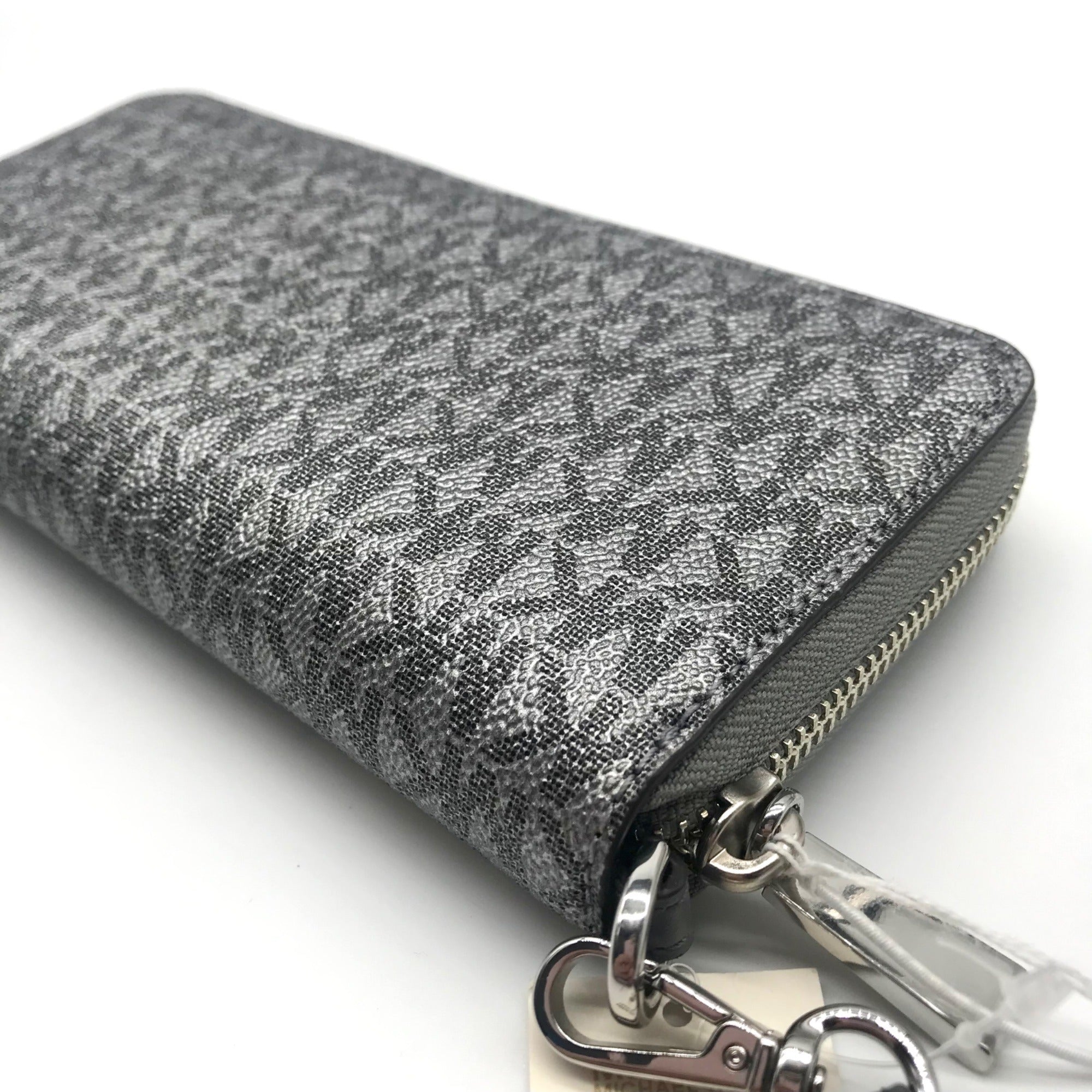 Michael Kors Dark Silver Monogram Jet Set Wristlet - NWT