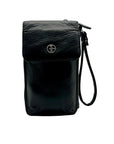 Giani Bernini Black Softy Leather Tech Crossbody Wallet