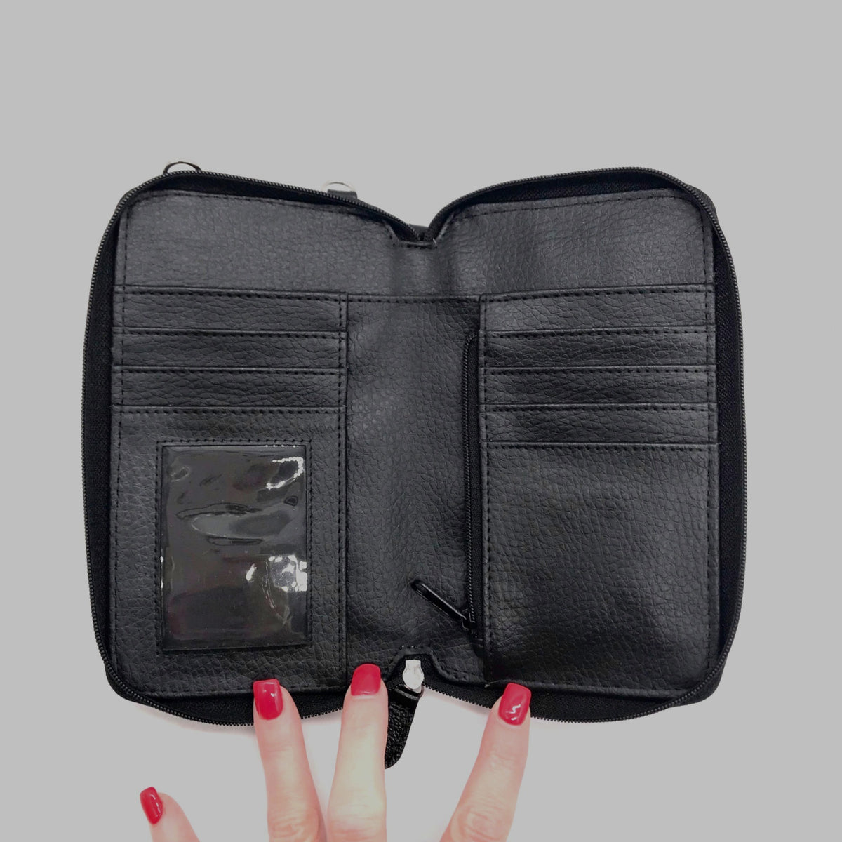 Giani Bernini Black Softy Leather Tech Crossbody Wallet