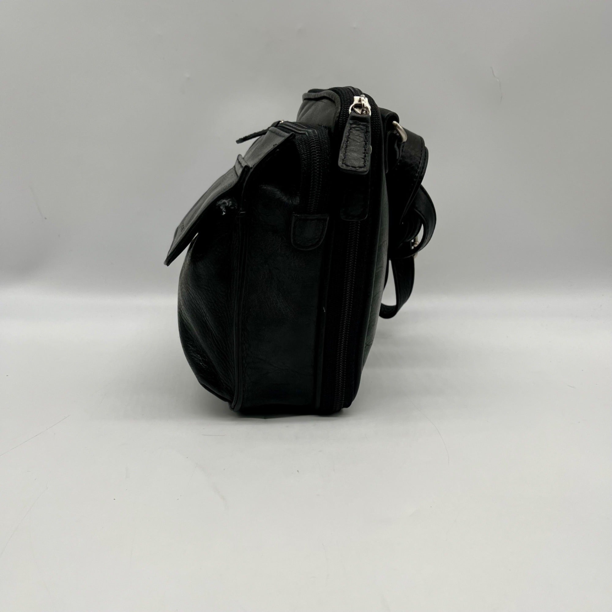 Fossil Black Padded Leather Crossbody Bag