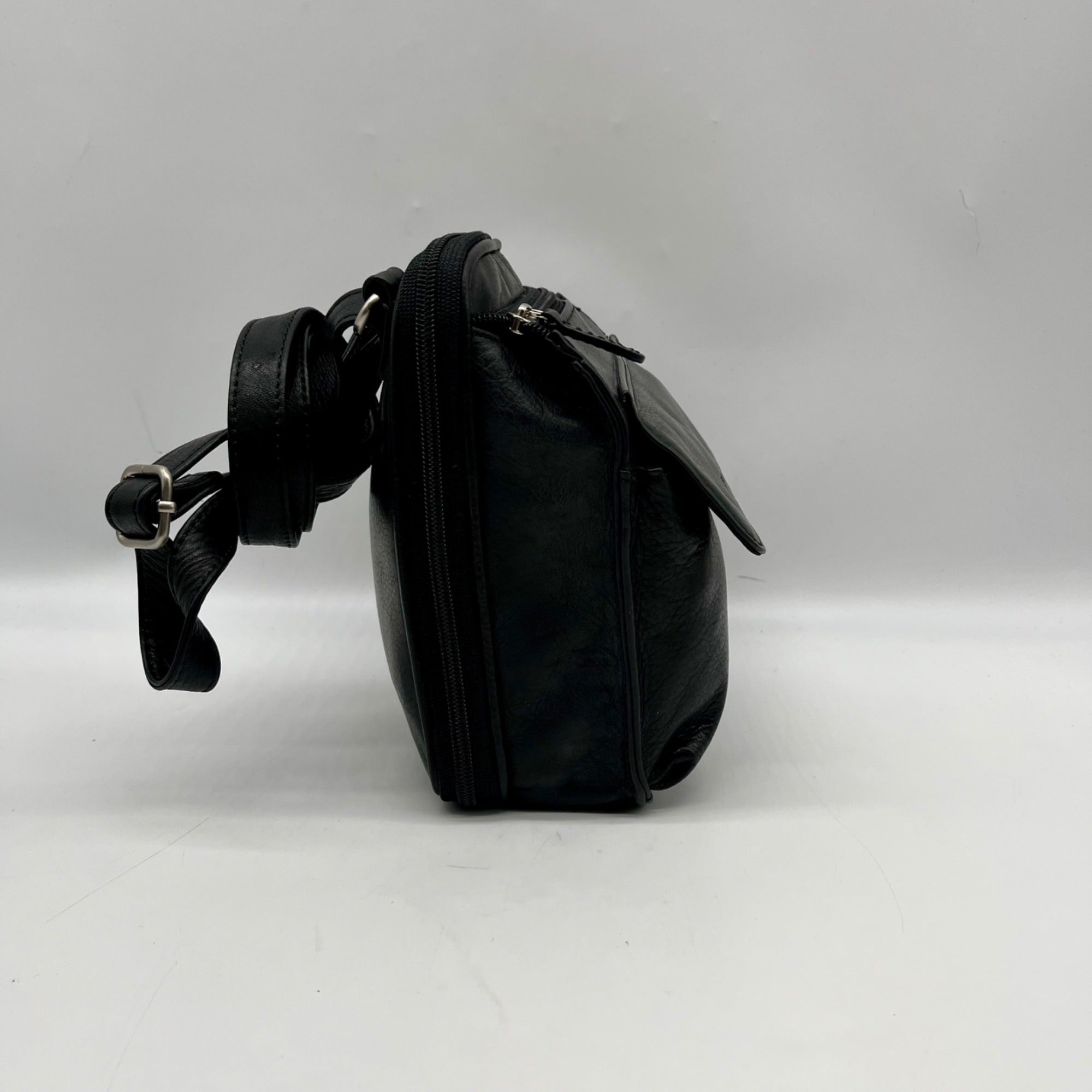 Fossil Black Padded Leather Crossbody Bag