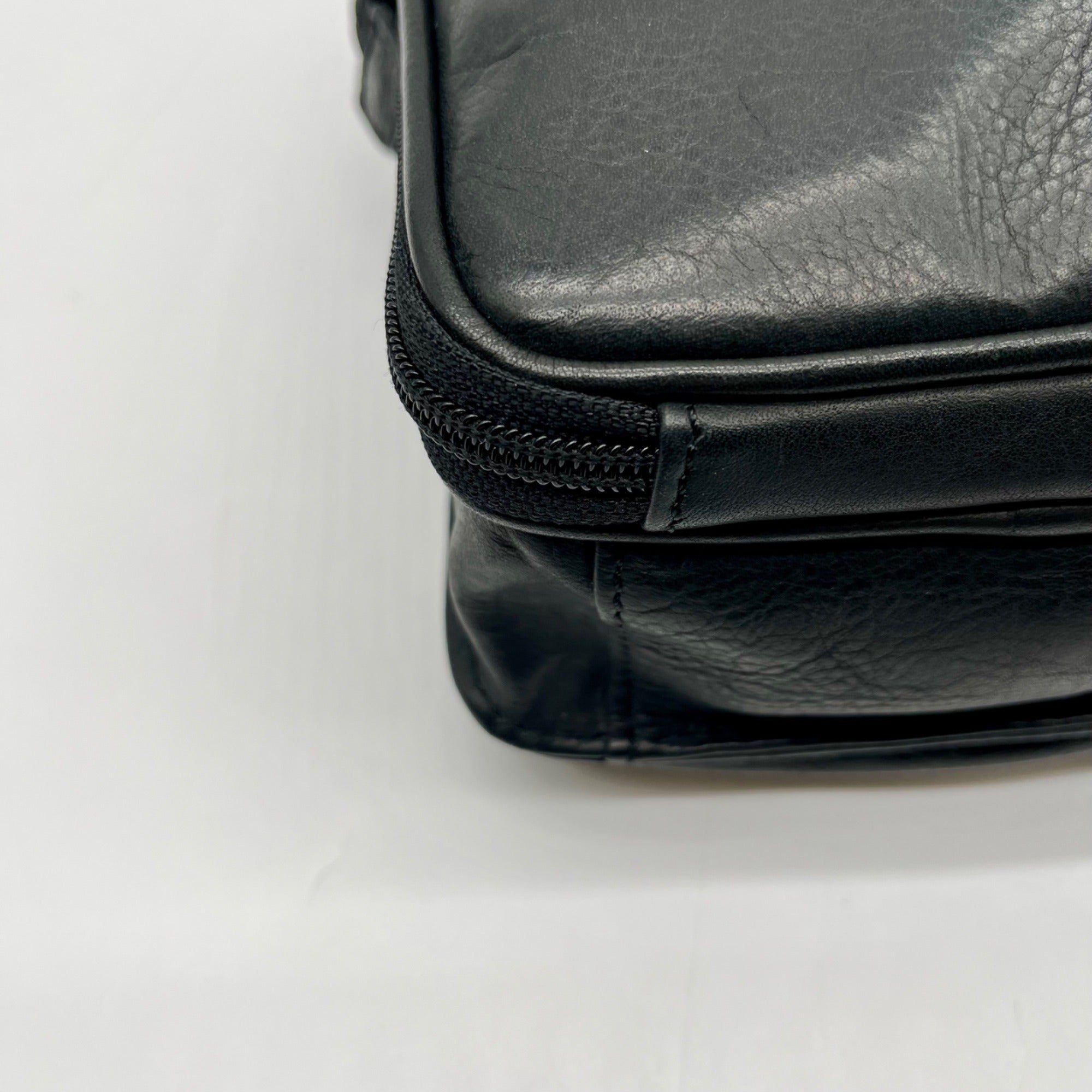 Fossil Black Padded Leather Crossbody Bag