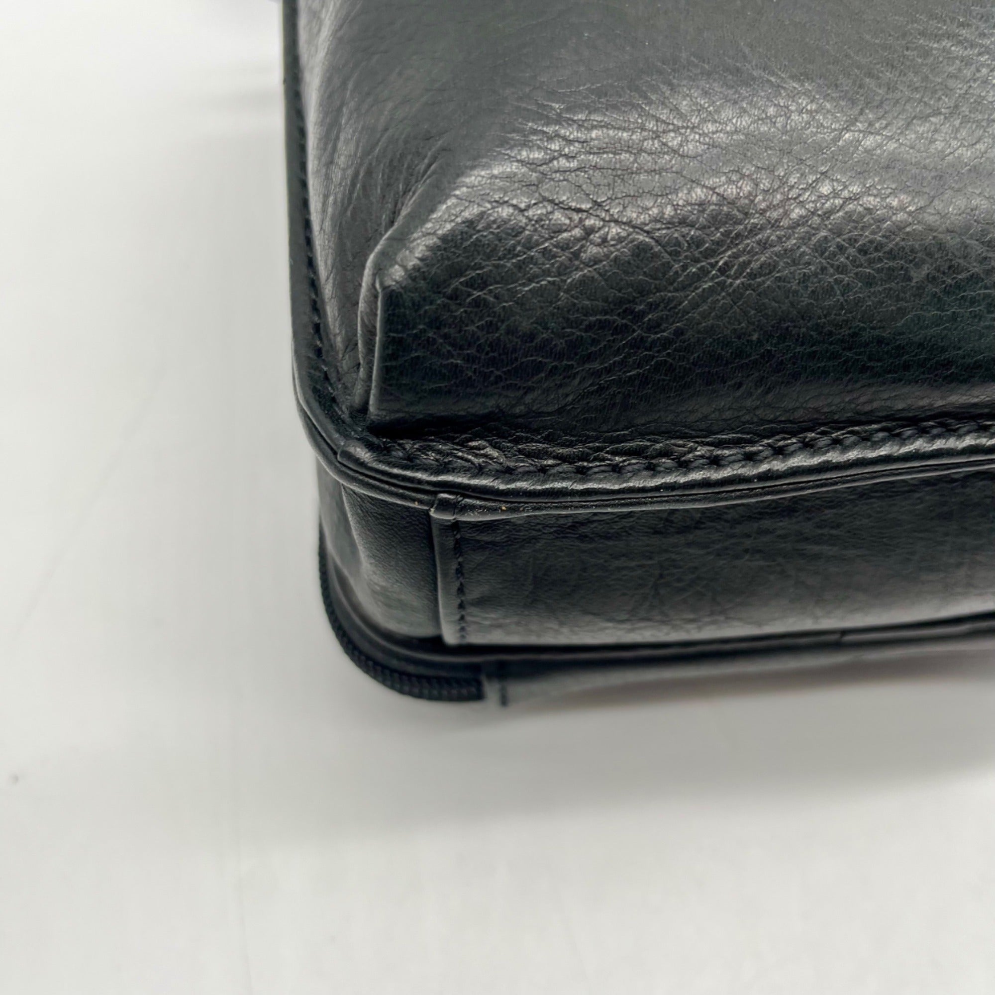 Fossil Black Padded Leather Crossbody Bag