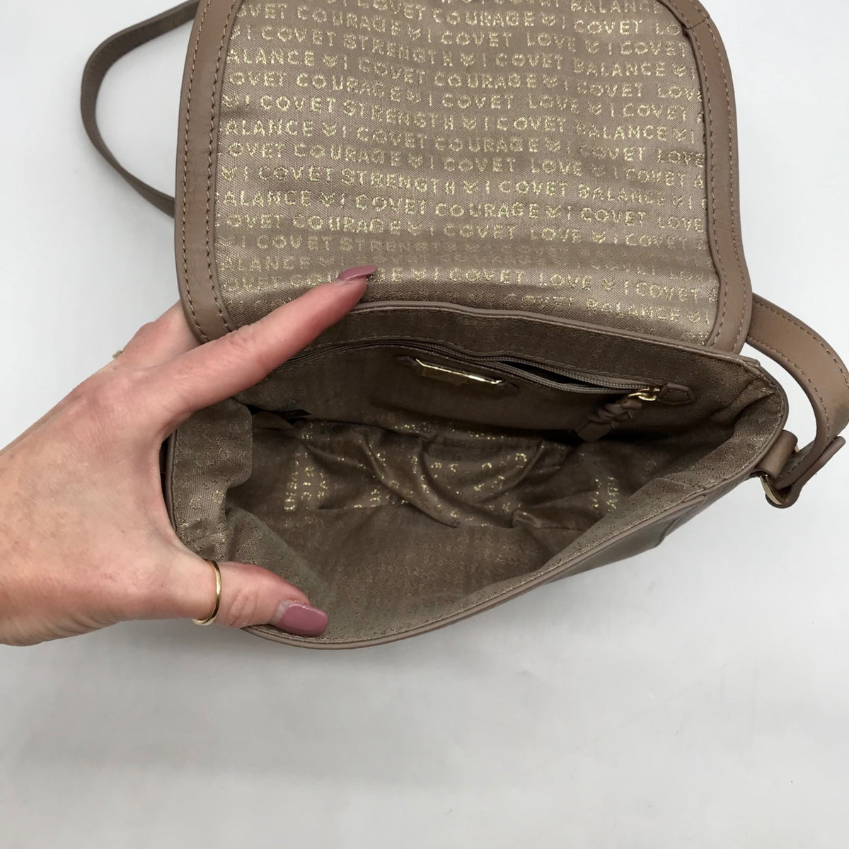 Stella &amp; Dot Mushroom Leather Sloane Crossbody Bag